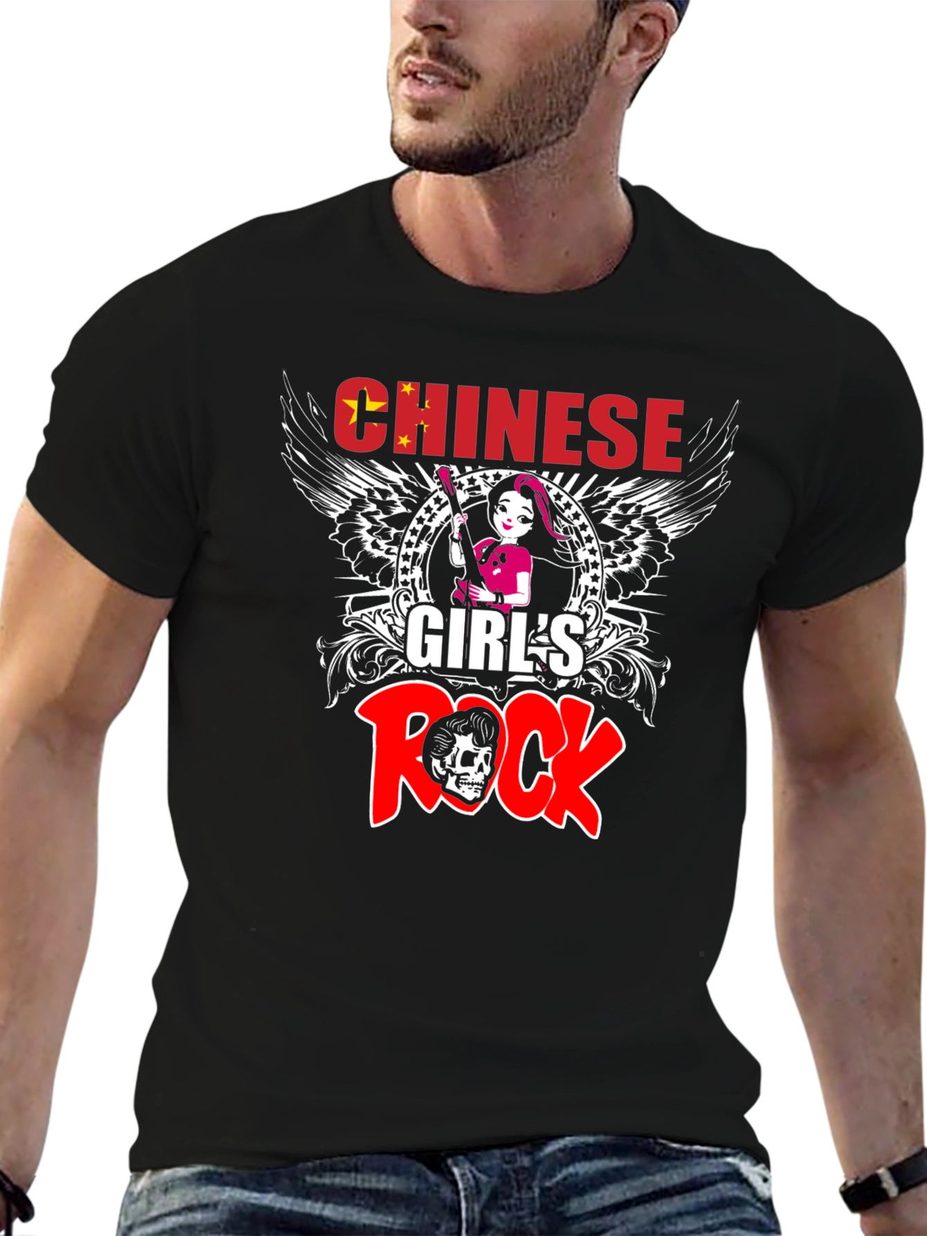 Chinese Girls Rock Graphic T-Shirt