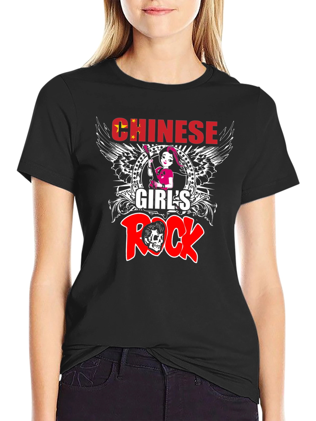 Chinese Girls Rock Graphic T-Shirt