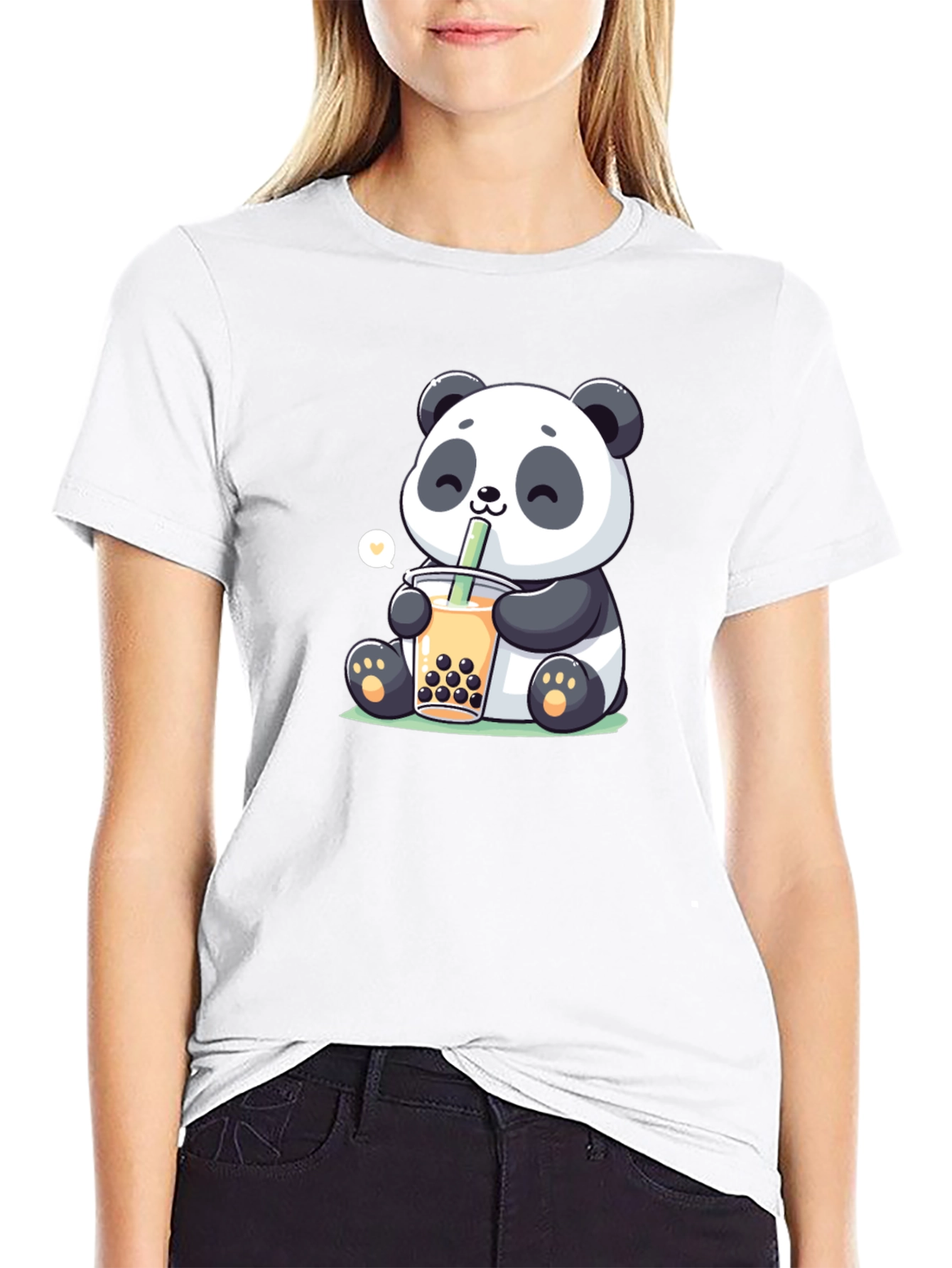 Cute Panda Boba Tea Graphic T-Shirt