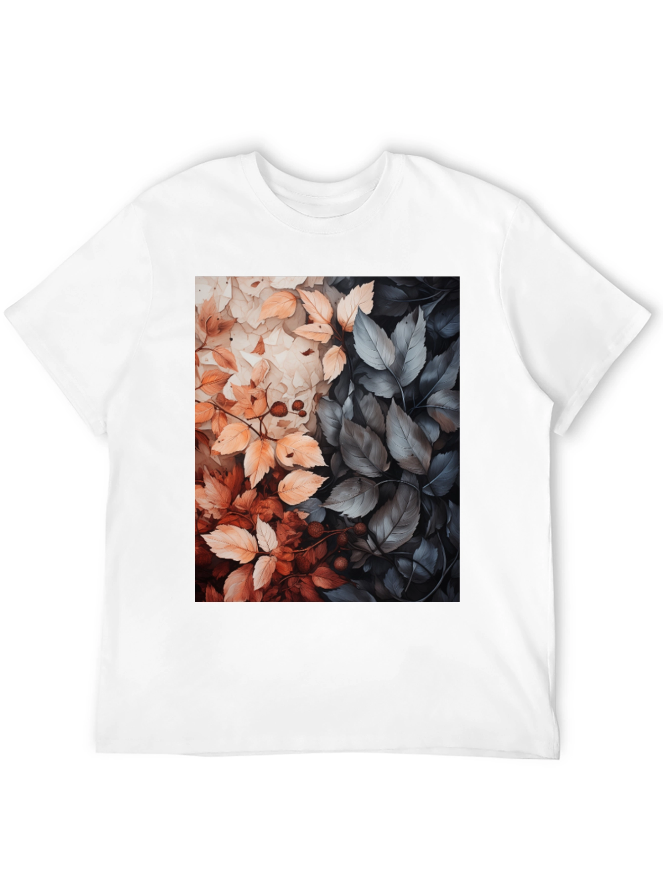 Autumn Leaves Graphic Tee - Stylish Nature Design