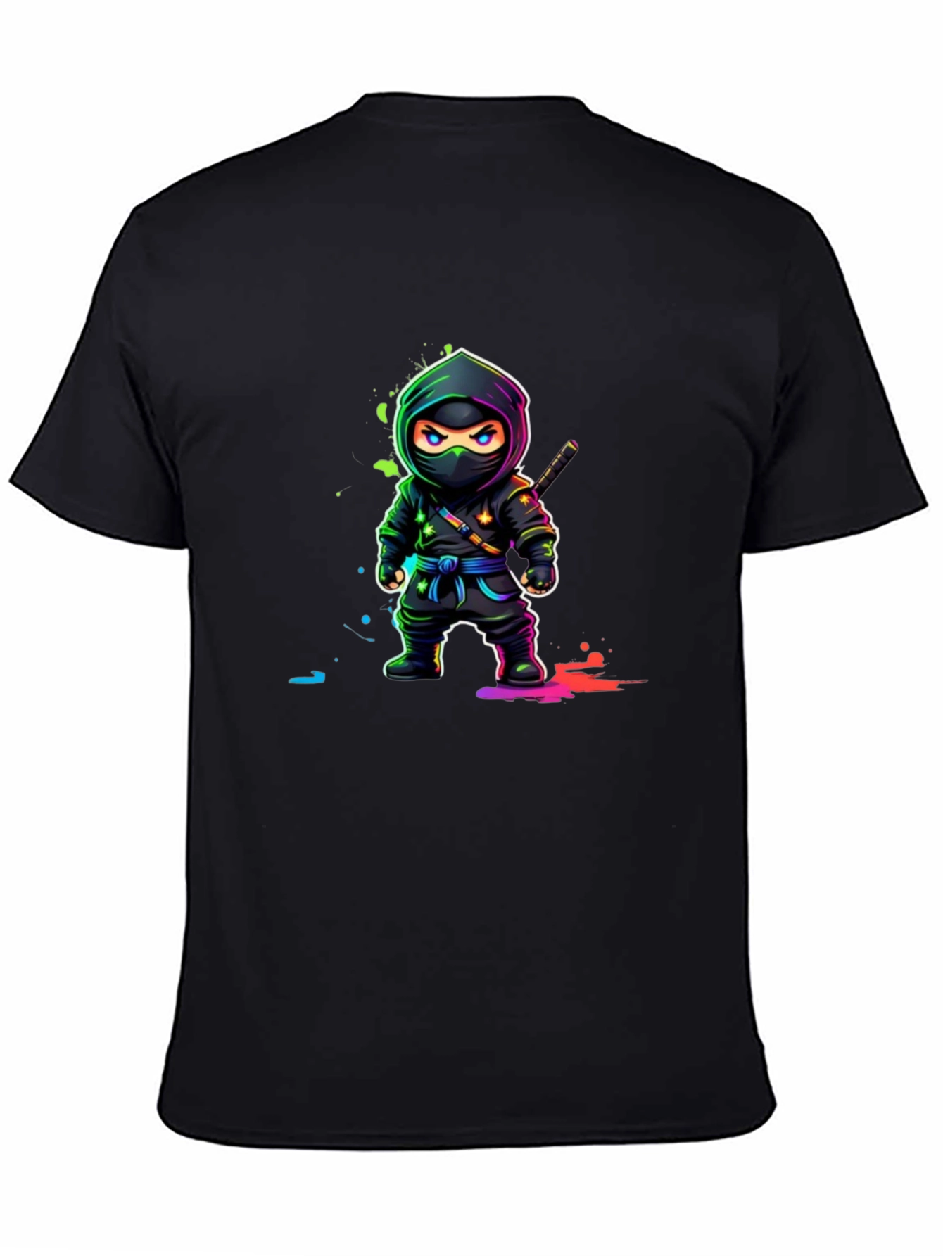 Ninja Graphic Tee - Black Cotton T-Shirt