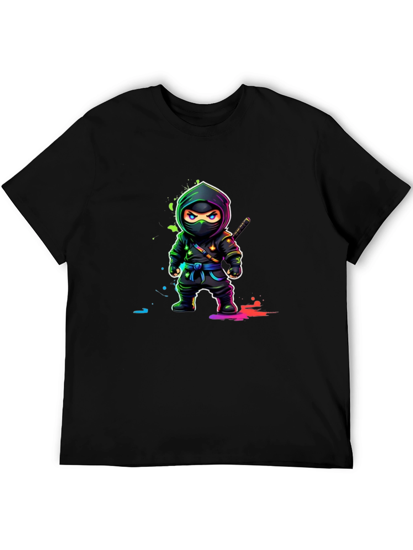 Ninja Graphic Tee - Black Cotton T-Shirt