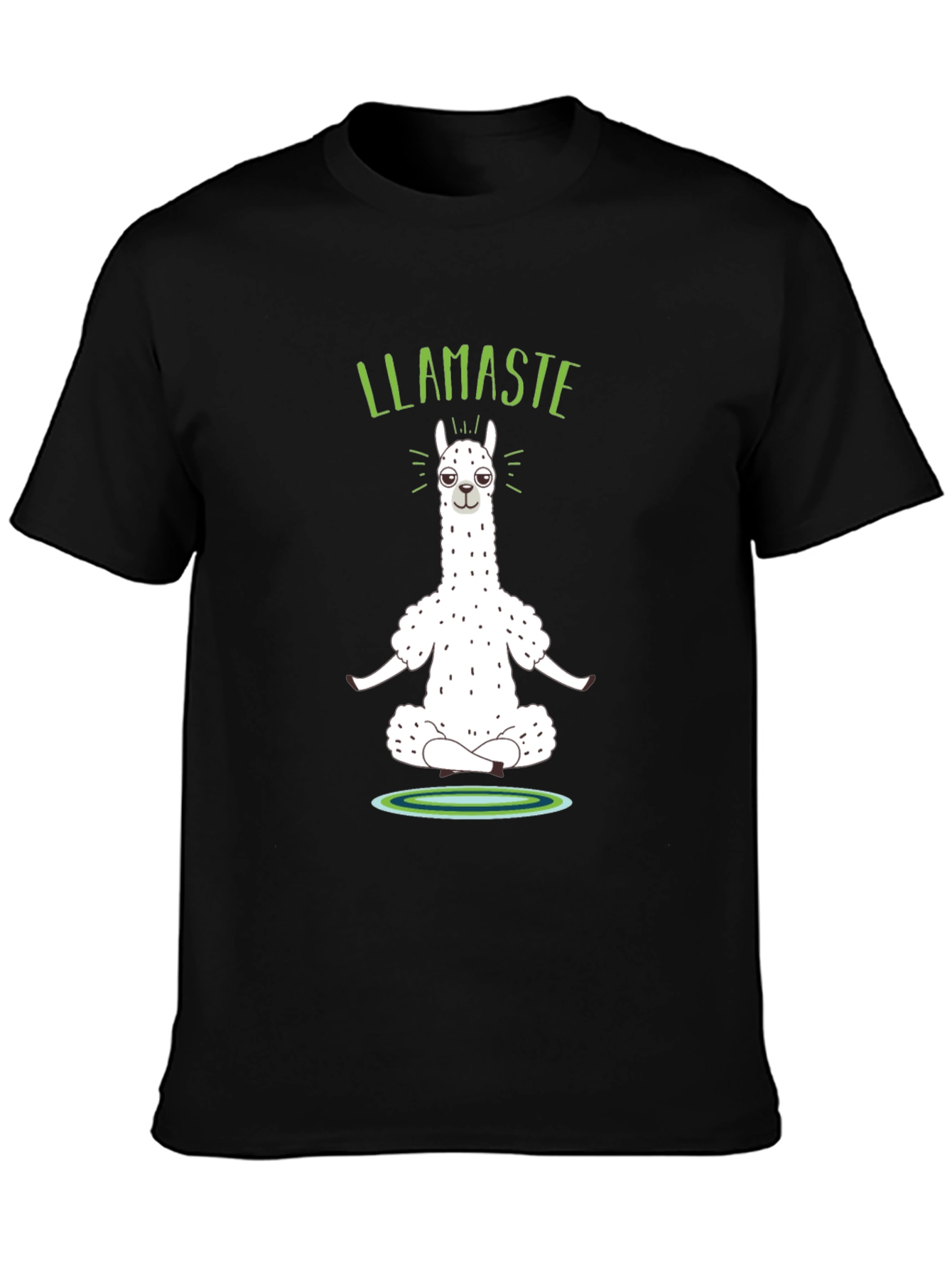 Llamaste Yoga Black Graphic T-Shirt