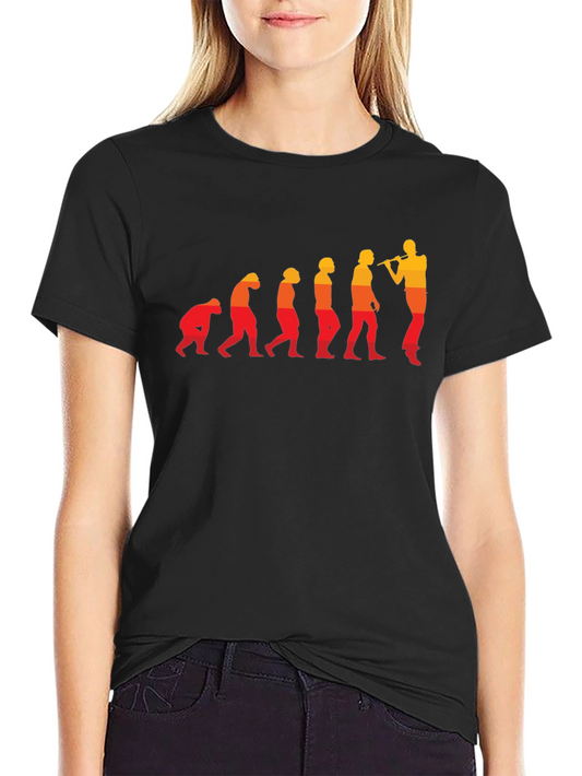Evolution of Flute Player T-Shirt