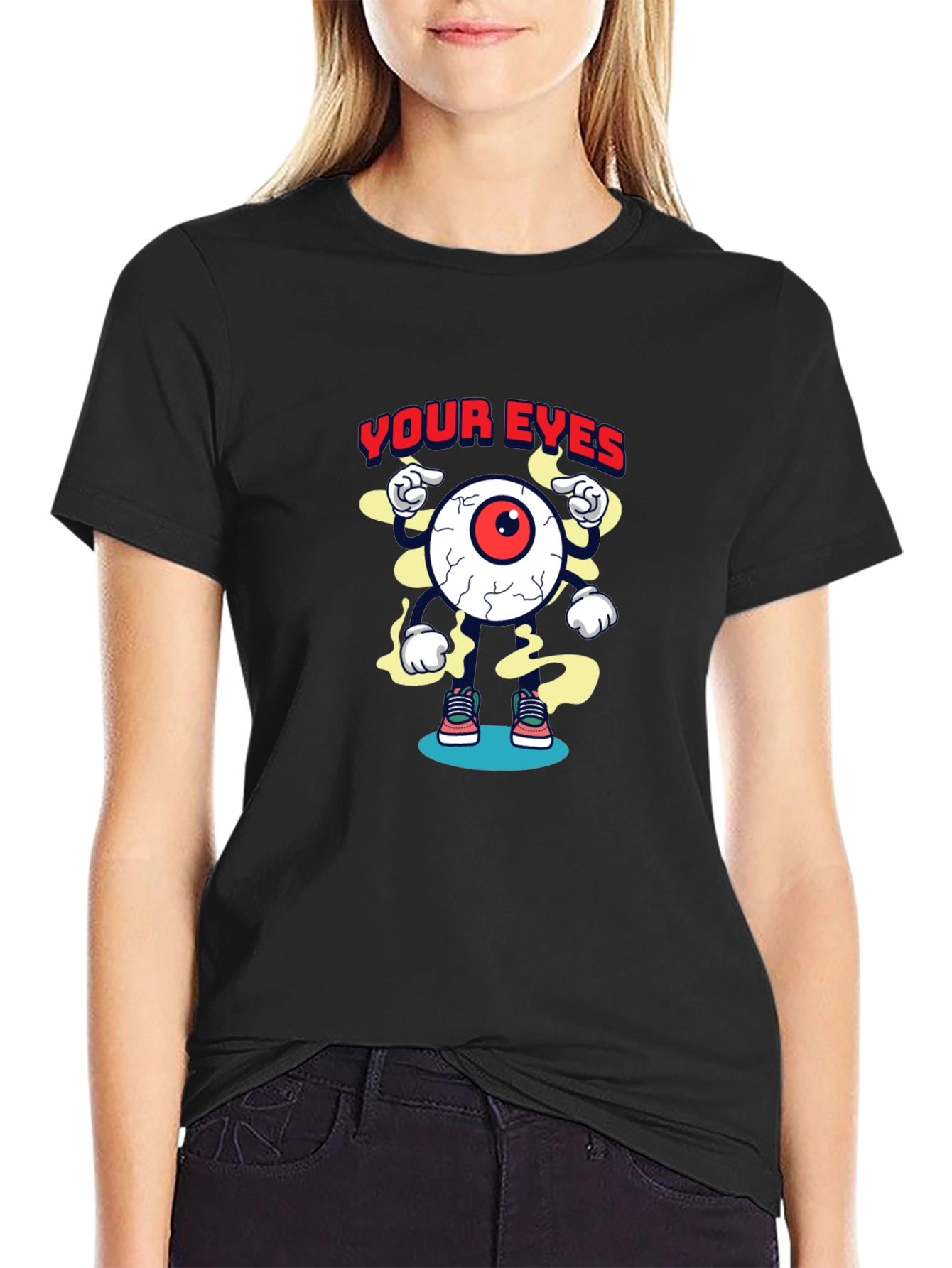 Cartoon Eye Graphic T-Shirt