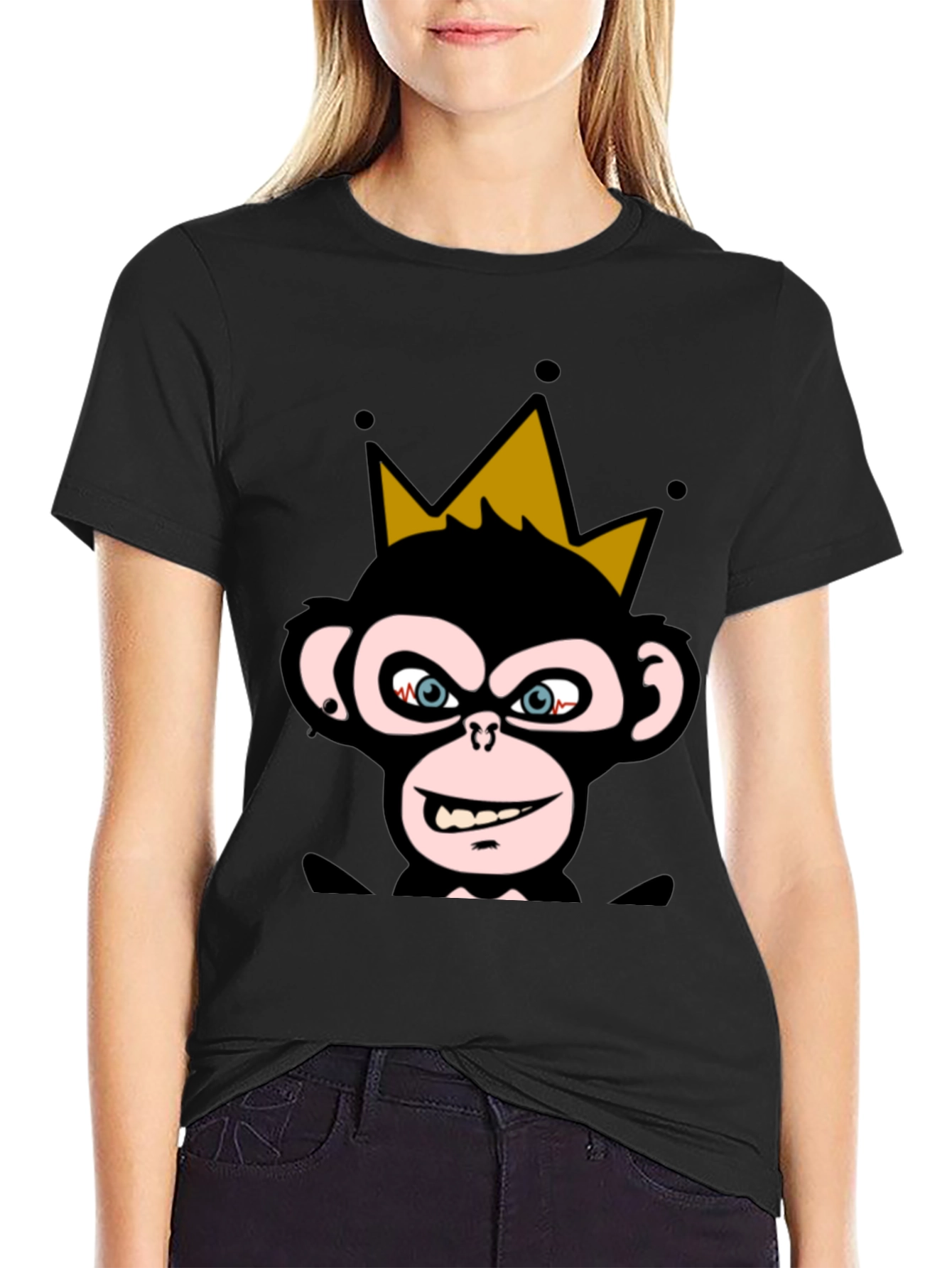 King Monkey Graphic Tee - Black Crew Neck