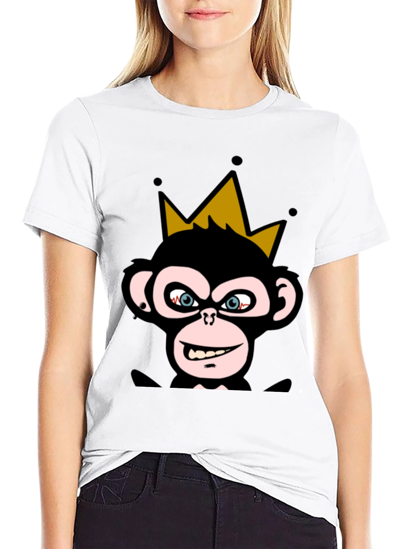 King Monkey Graphic Tee - Black Crew Neck