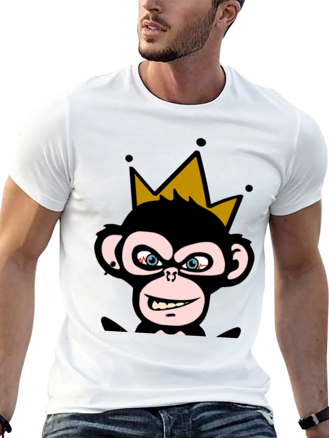 King Monkey Graphic Tee - Black Crew Neck