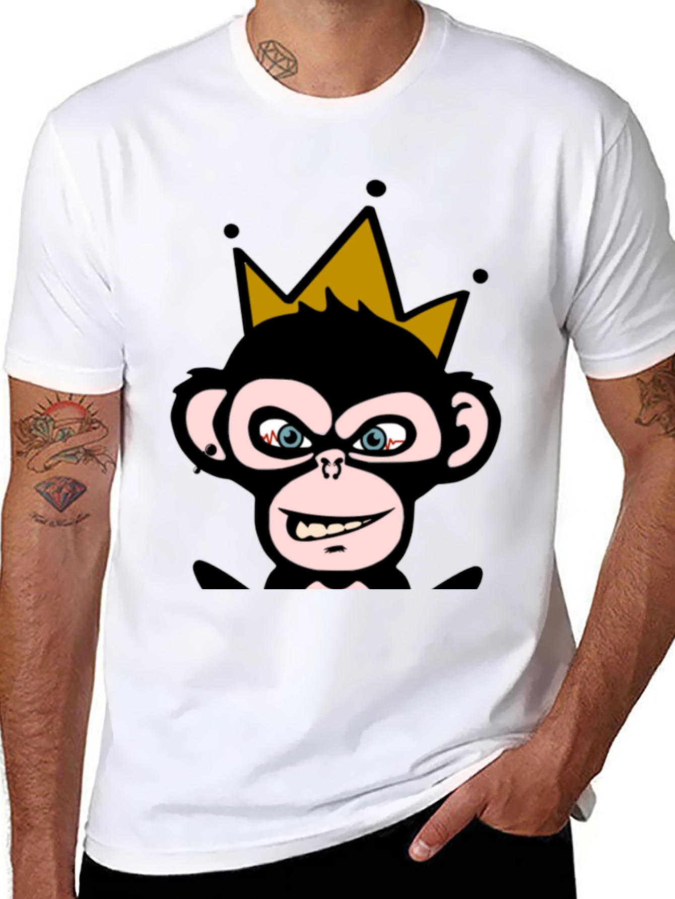King Monkey Graphic Tee - Black Crew Neck