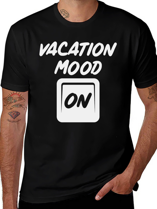 Vacation Mood ON Black Graphic Tee