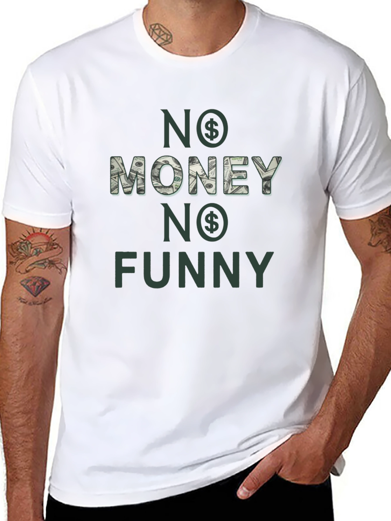 No Money No Funny T-Shirt - Black Graphic Tee