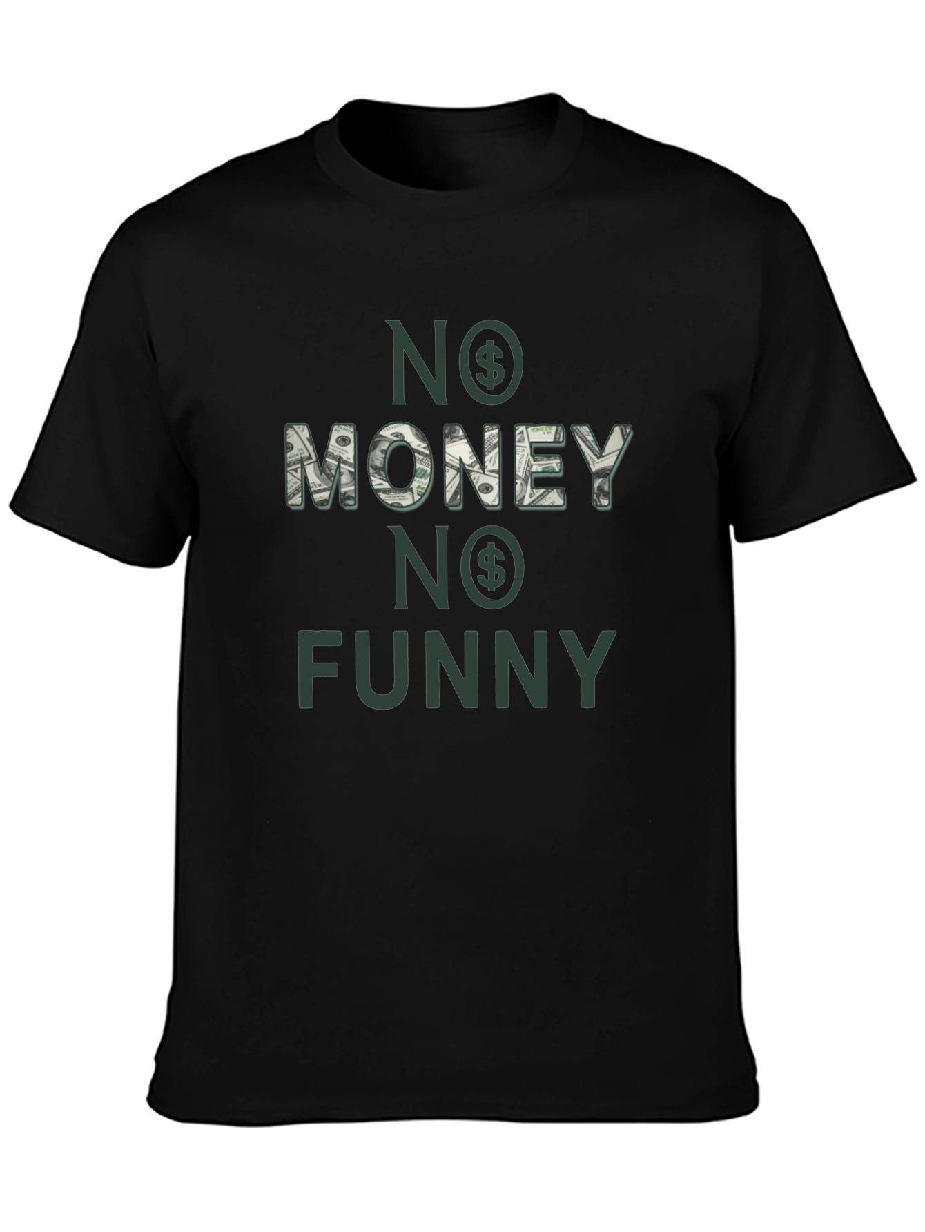 No Money No Funny T-Shirt - Black Graphic Tee