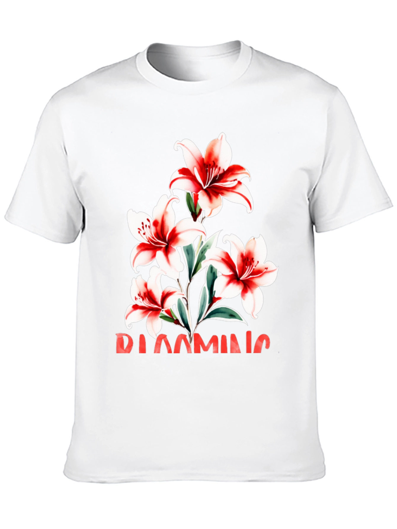 Floral Graphic Tee - Blooming Lily Design
