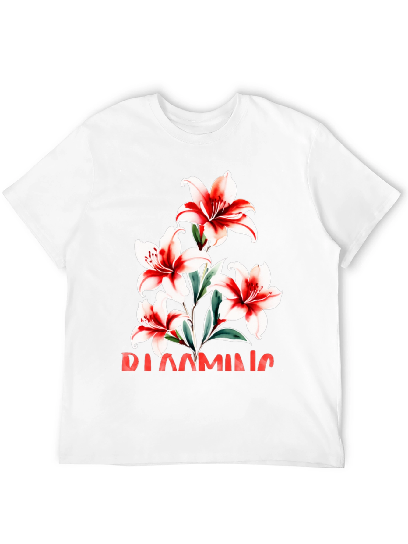Floral Graphic Tee - Blooming Lily Design