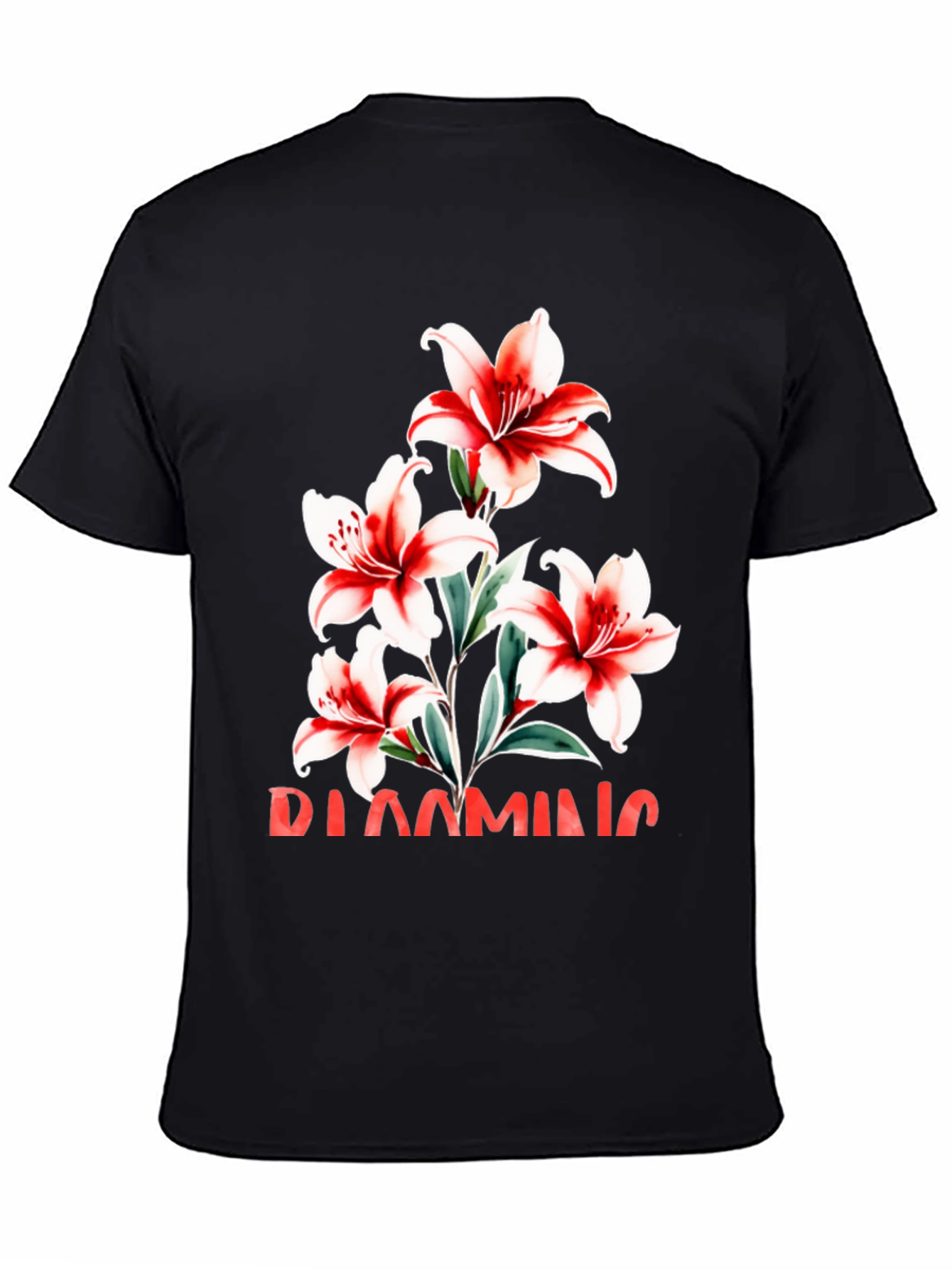 Floral Graphic Tee - Blooming Lily Design