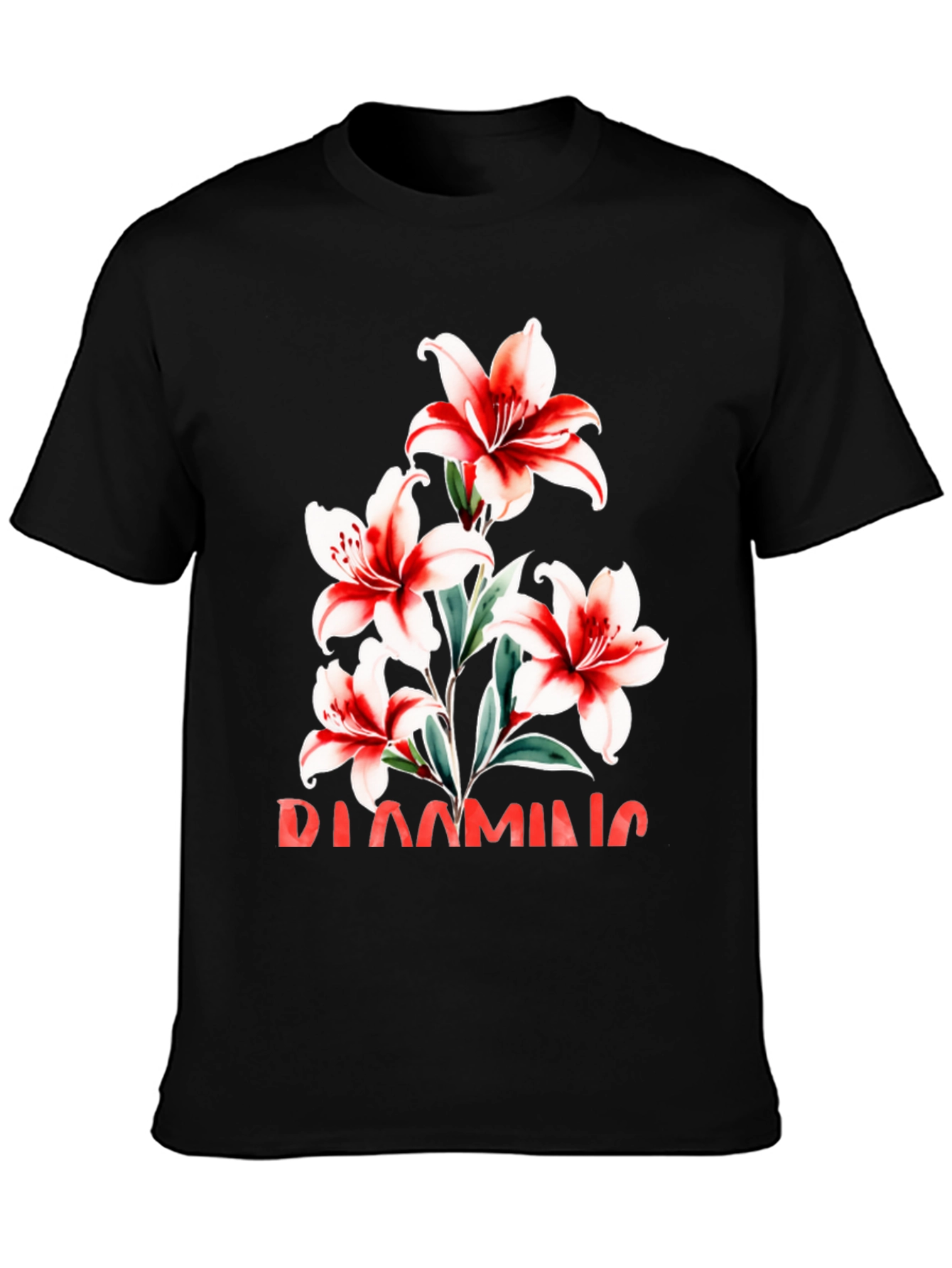 Floral Graphic Tee - Blooming Lily Design