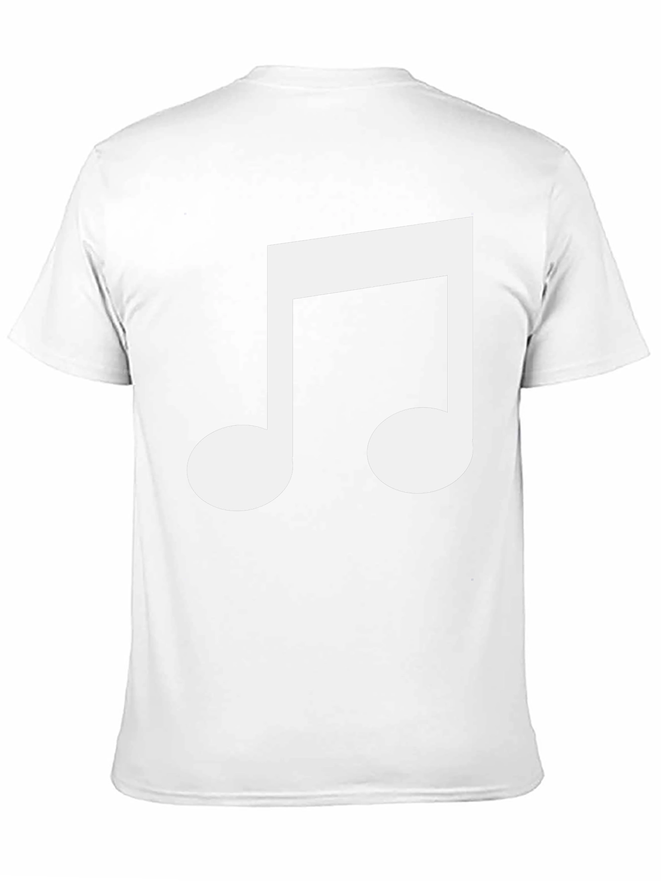 Black T-Shirt with White Music Note Graphic