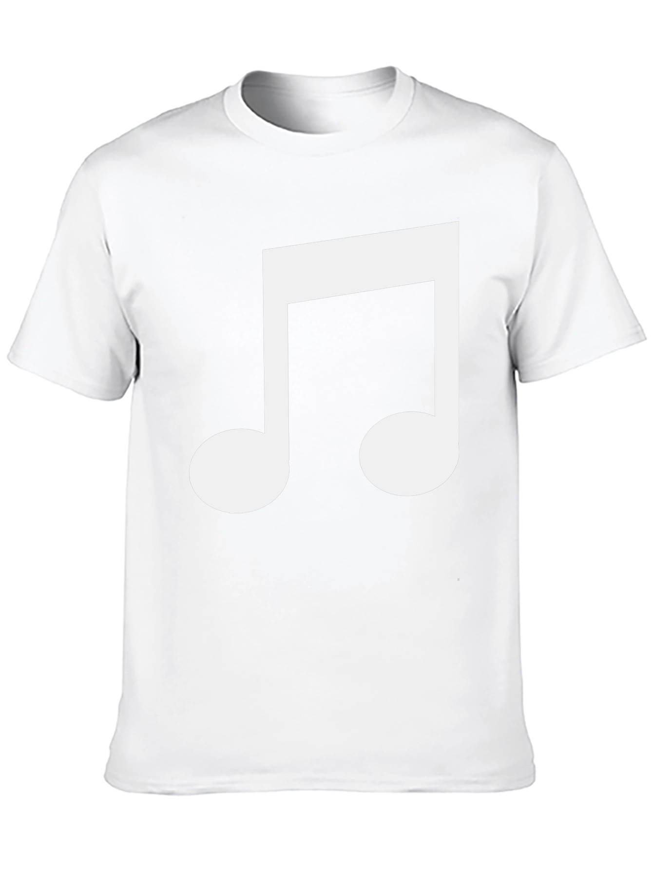 Black T-Shirt with White Music Note Graphic