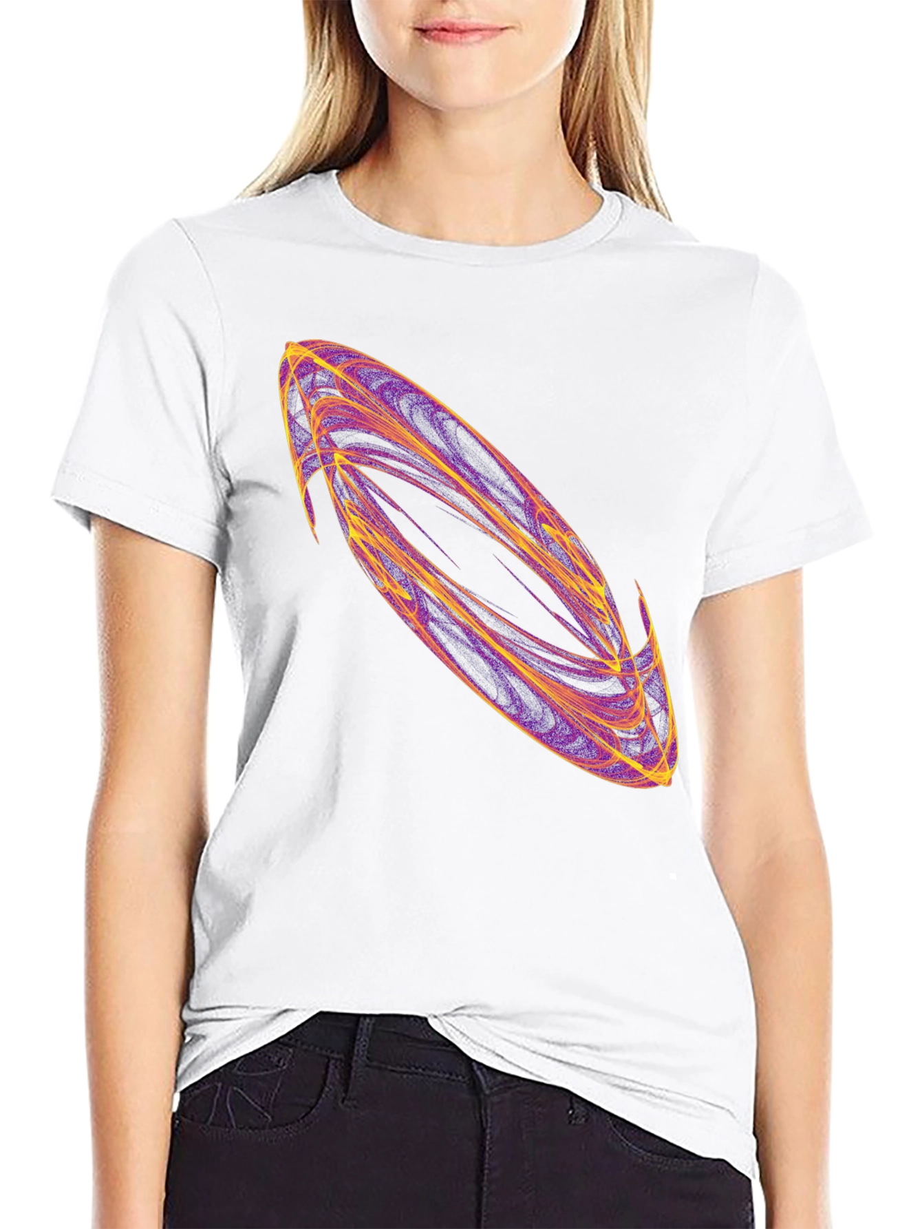 Abstract Swirl Graphic Black T-Shirt