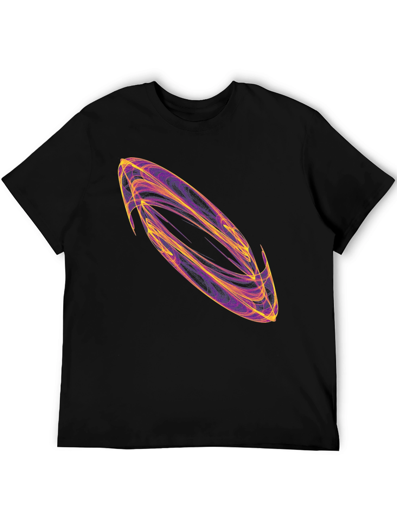 Abstract Swirl Graphic Black T-Shirt