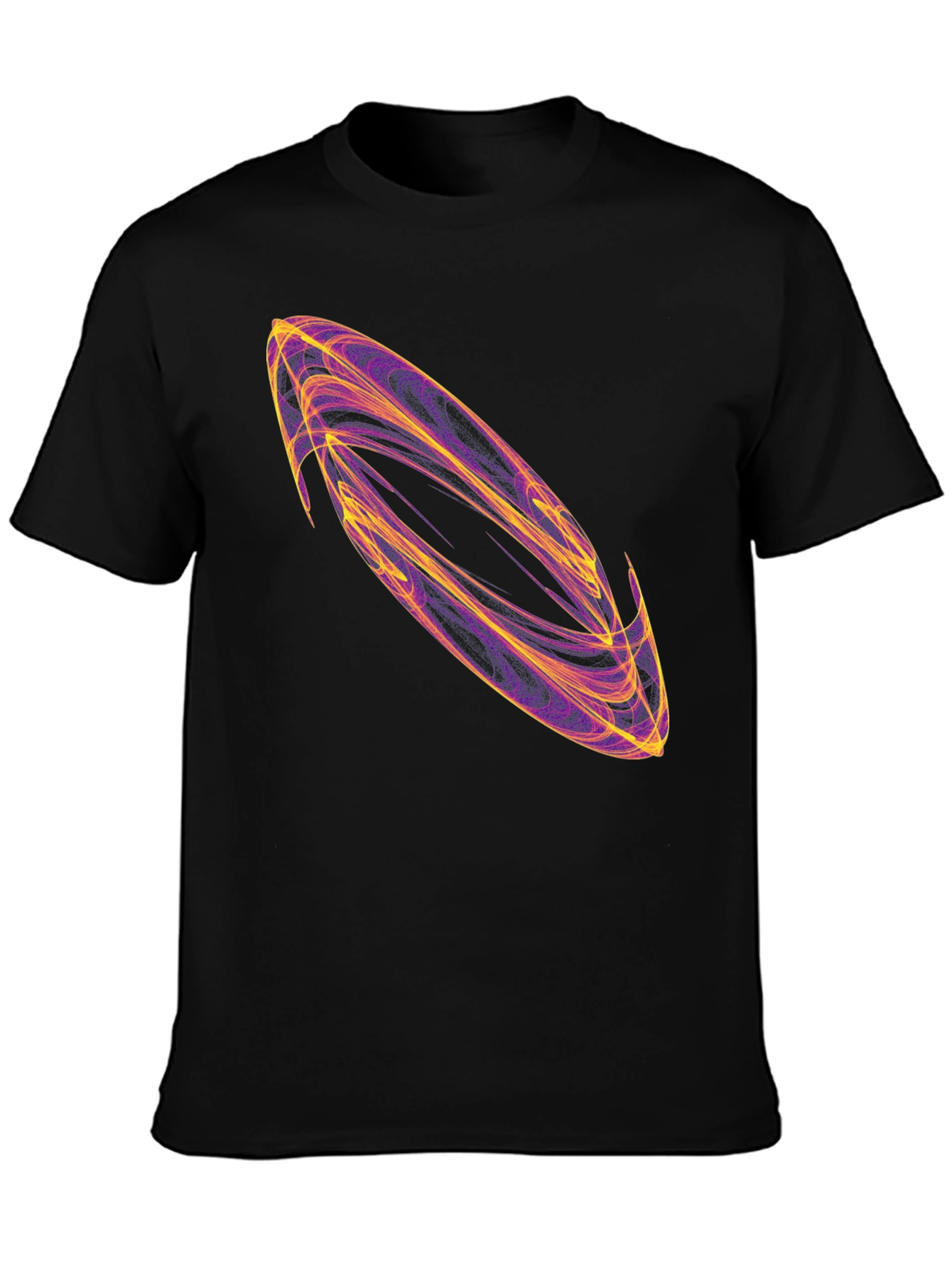 Abstract Swirl Graphic Black T-Shirt
