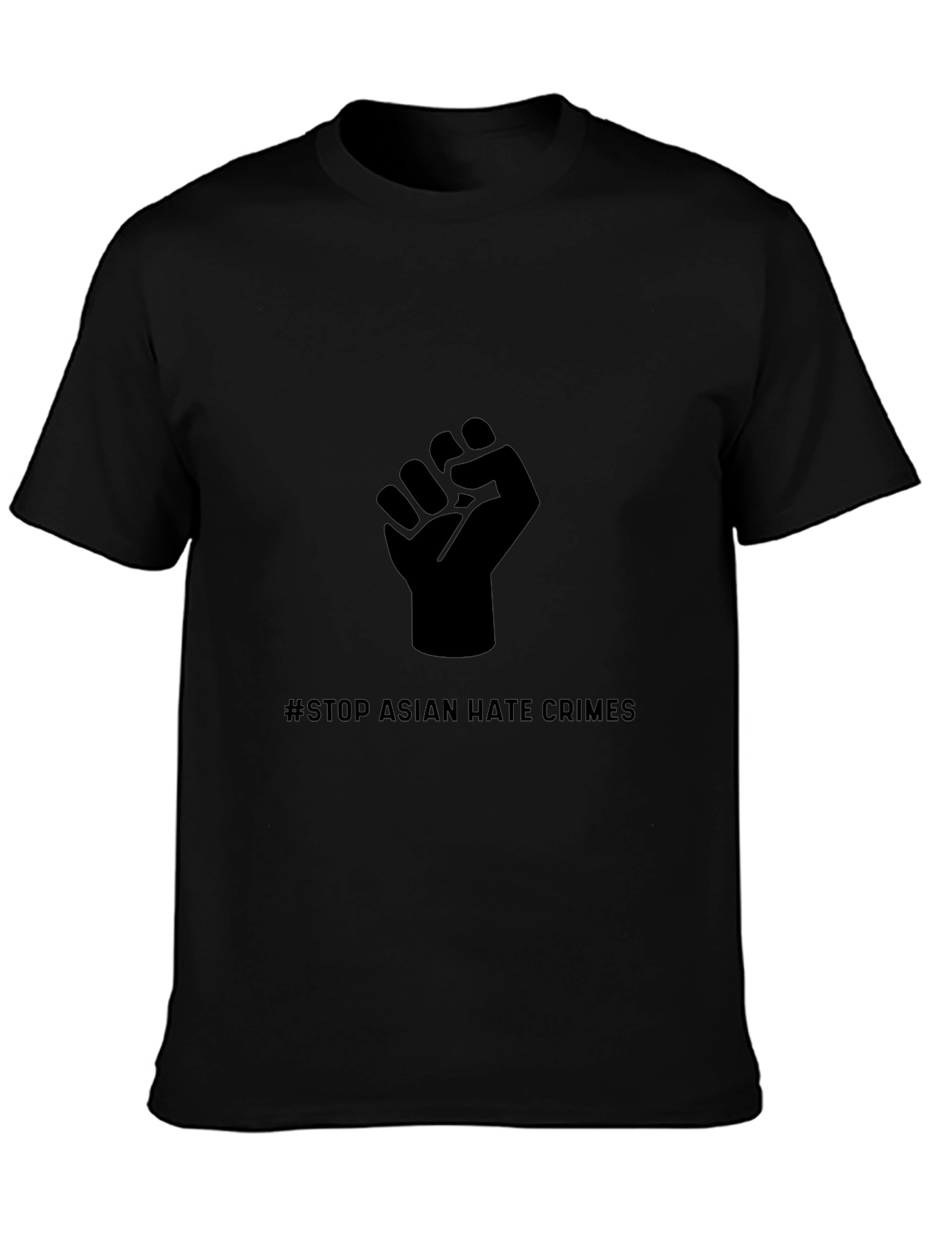 Stop Asian Hate Crimes Fist Black T-Shirt