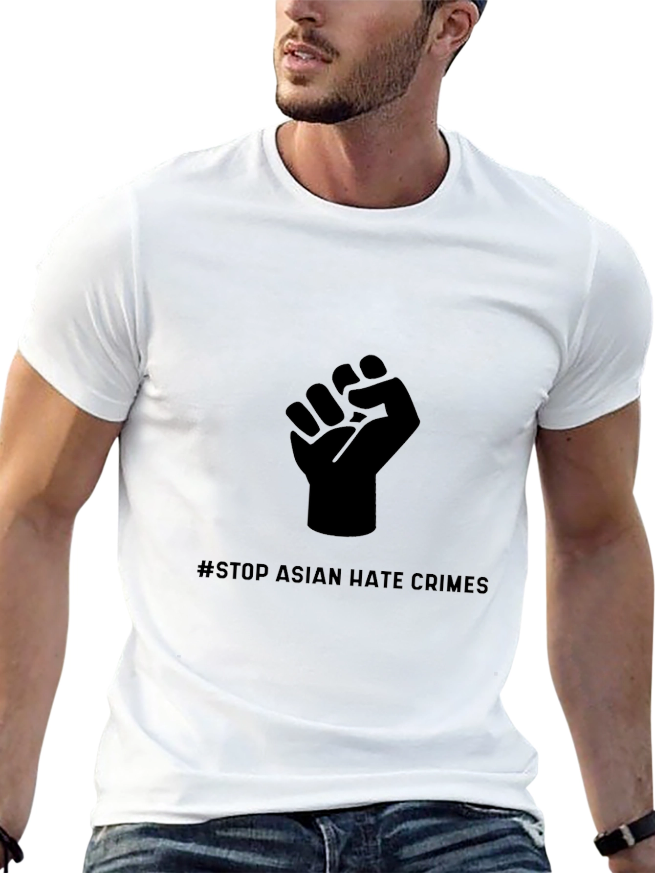 Stop Asian Hate Crimes Fist Black T-Shirt