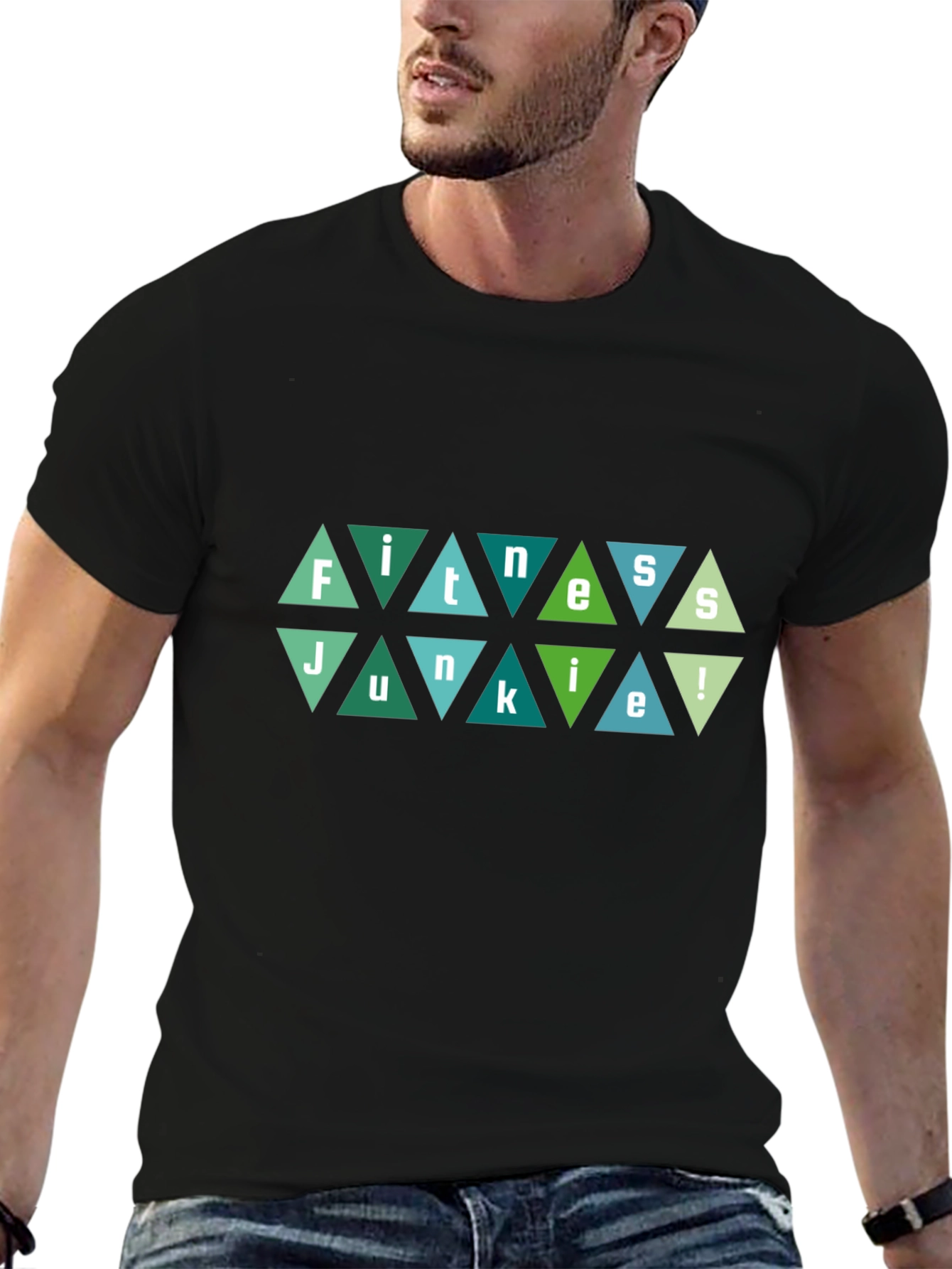 Fitness Junkie Black Graphic Tee