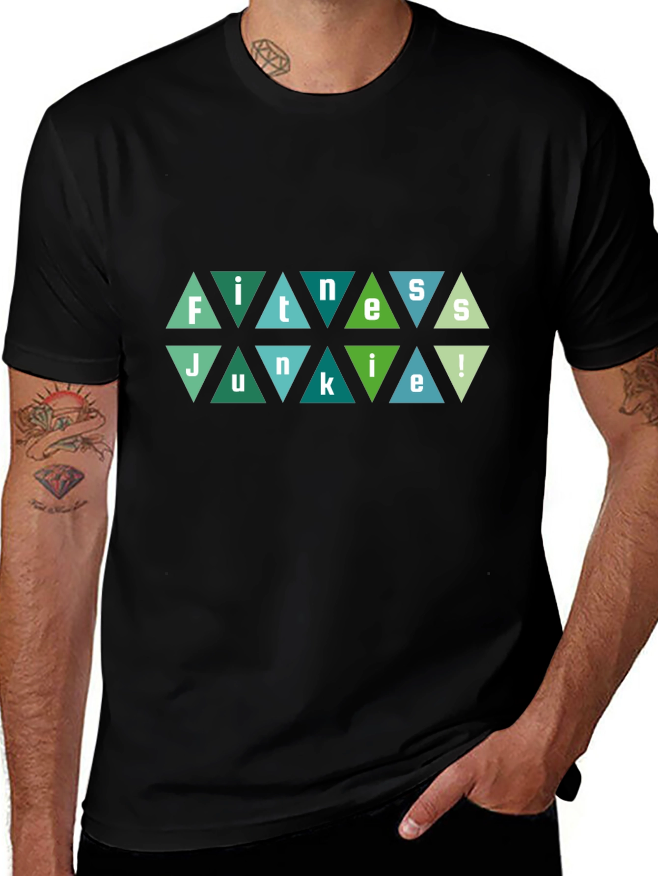 Fitness Junkie Black Graphic Tee