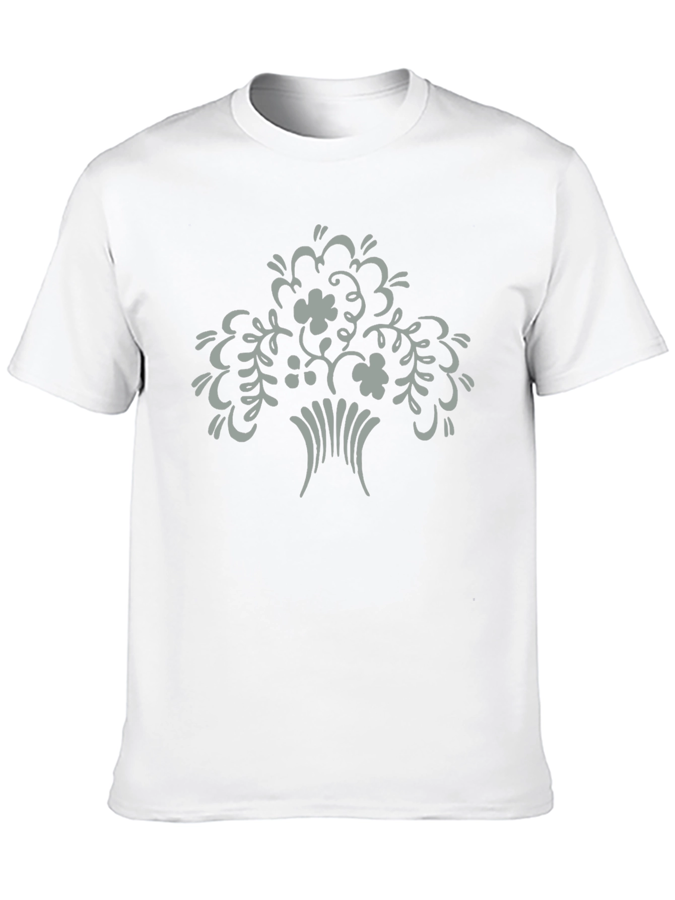 Black Tee with Floral Tree Graphic Print