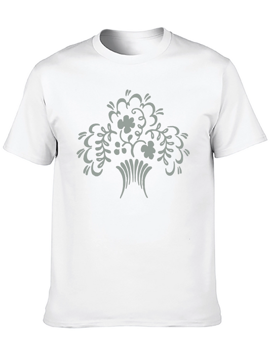 Black Tee with Floral Tree Graphic Print