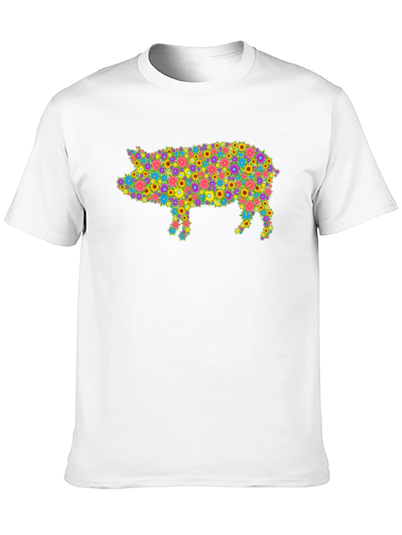 Floral Pig Graphic T-Shirt - Unique & Stylish