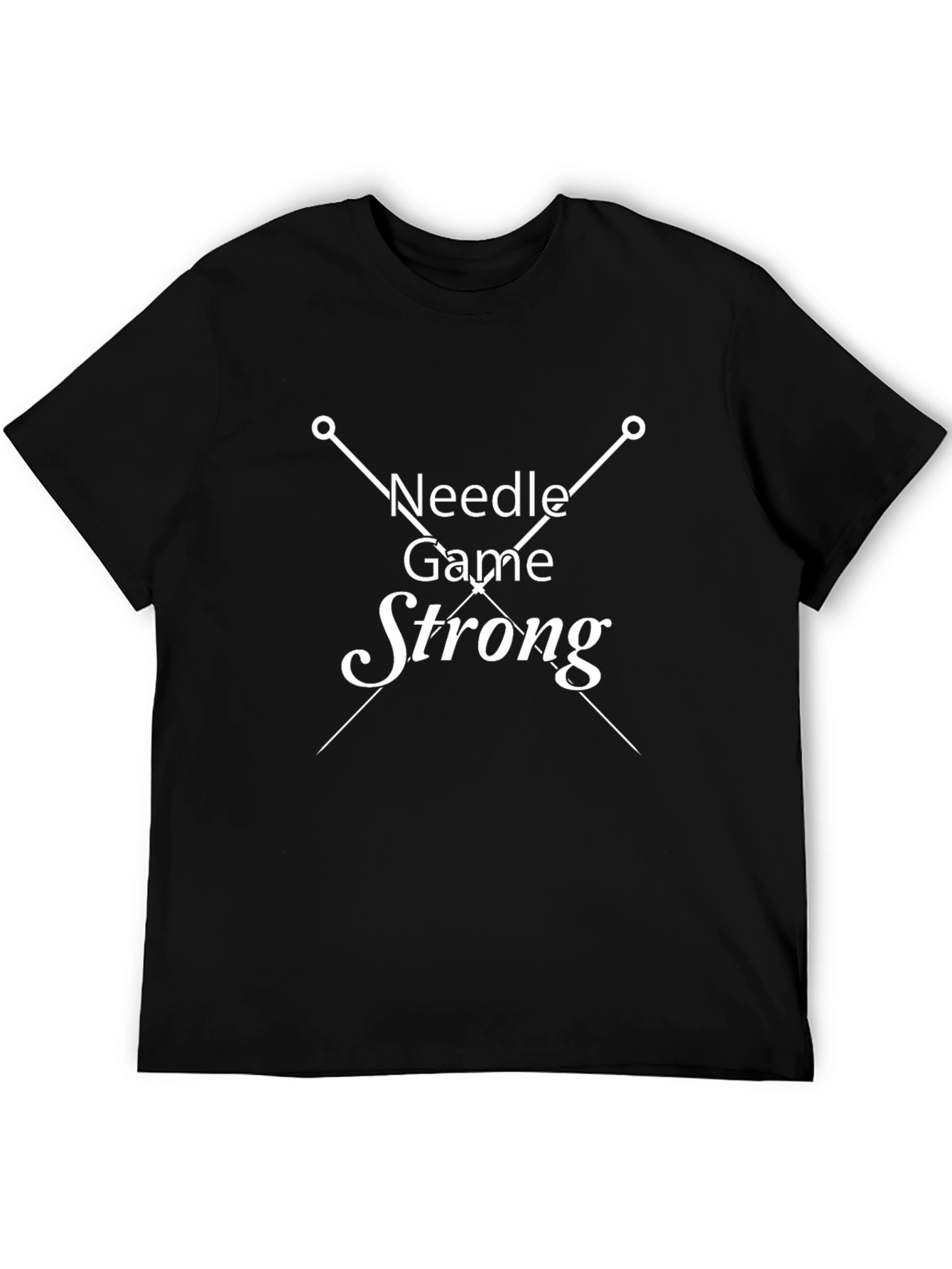 Needle Game Strong Black Cotton Tee