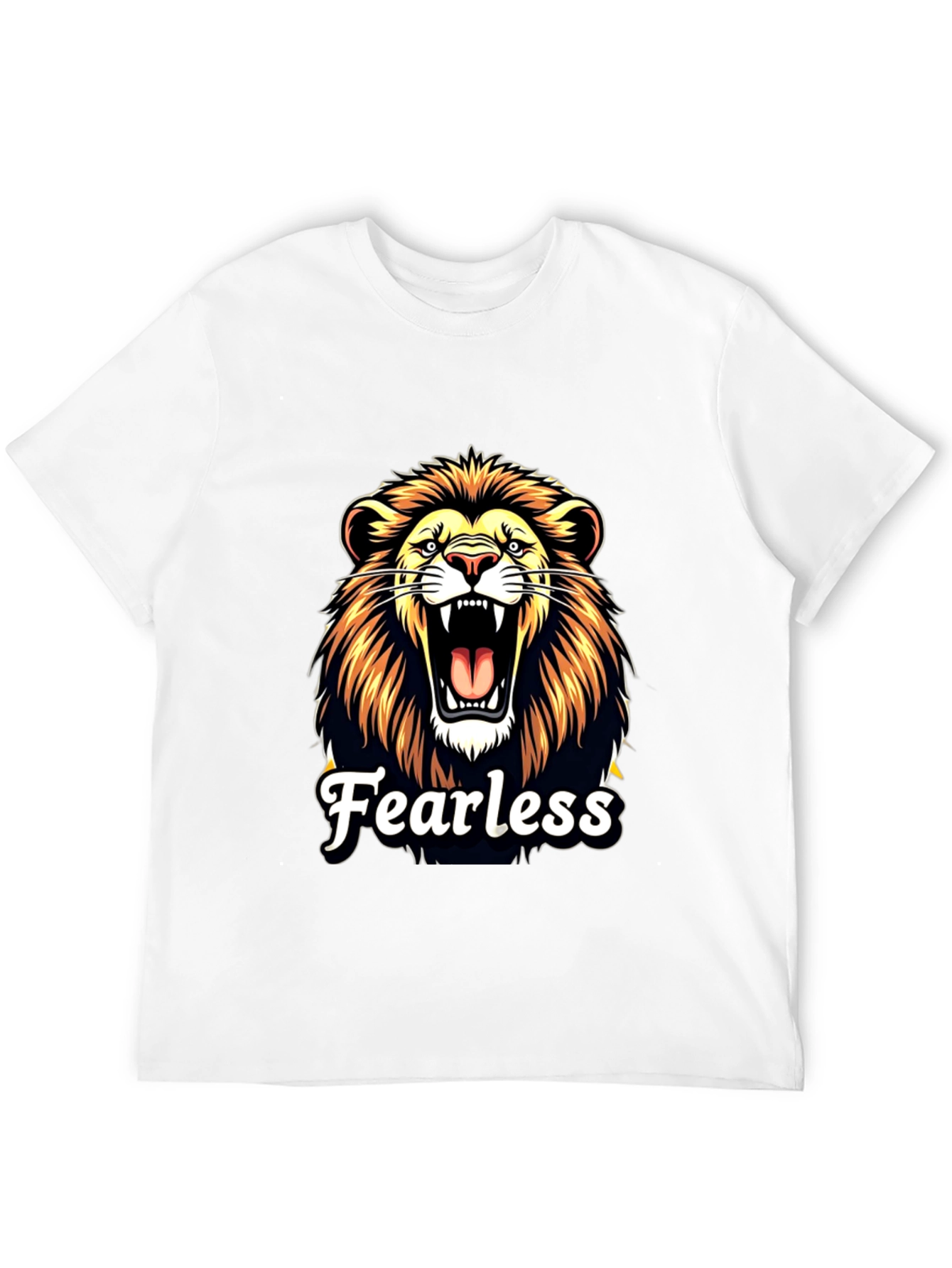 Fearless Lion Graphic Black T-Shirt