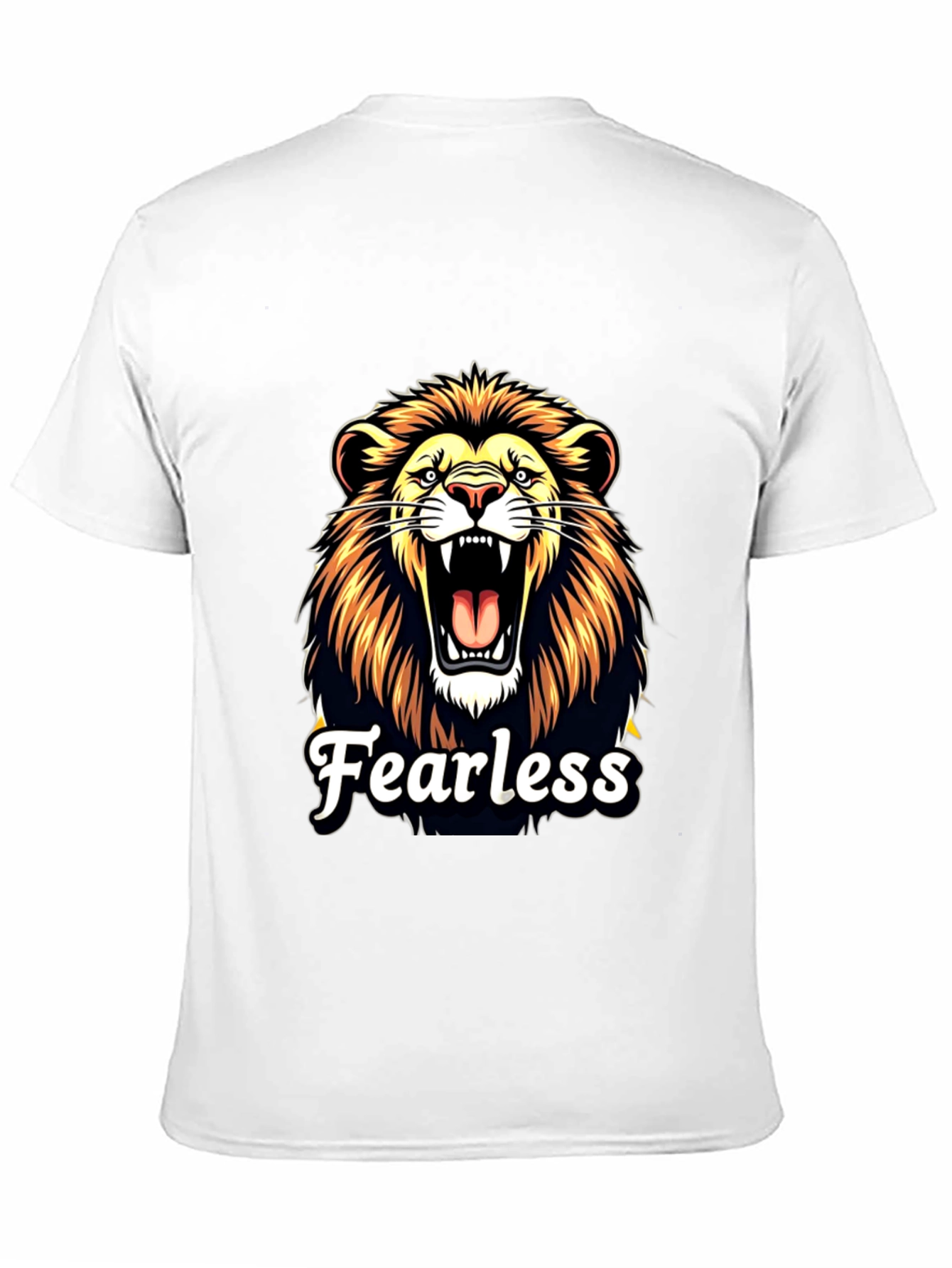 Fearless Lion Graphic Black T-Shirt