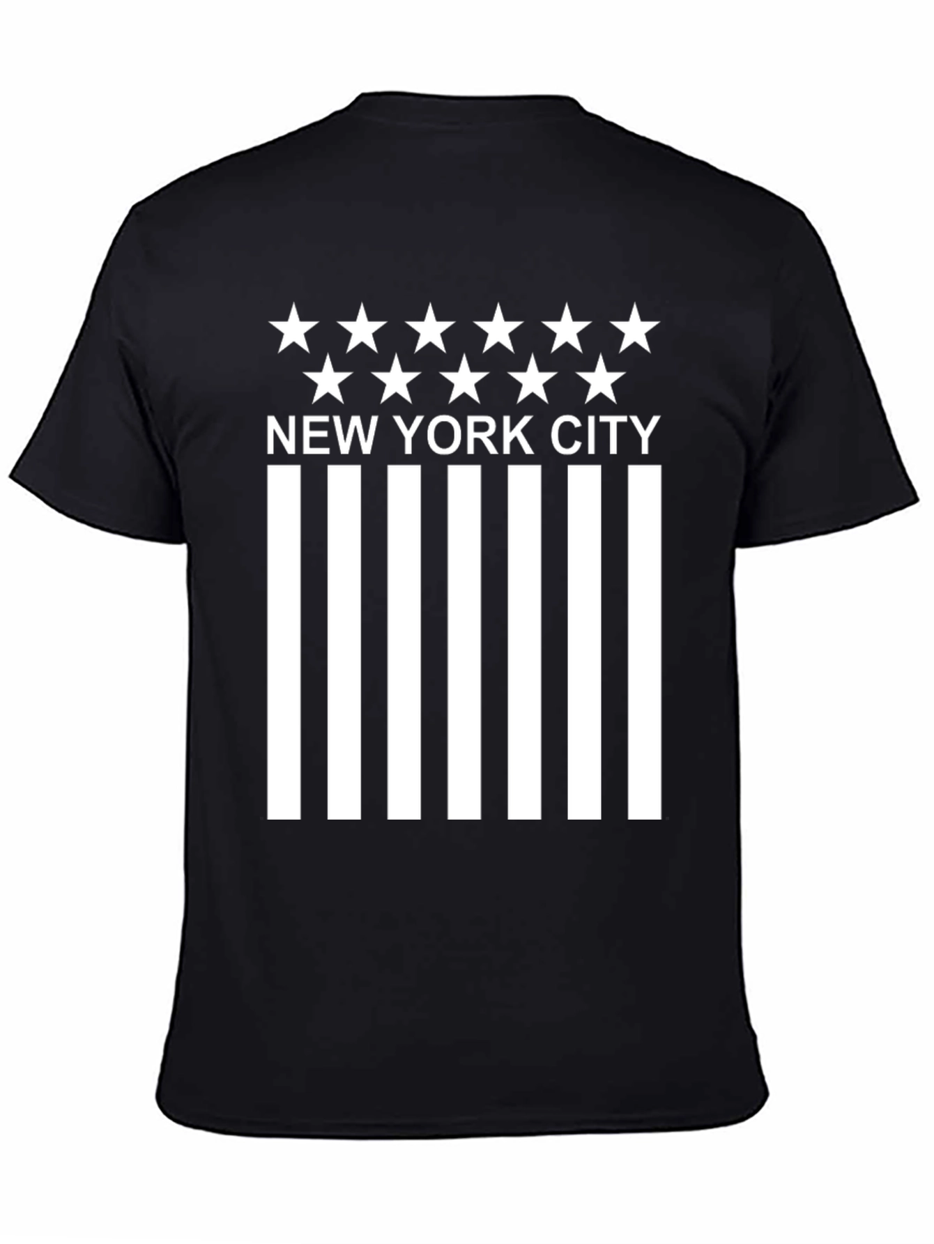 NYC Stars & Stripes Graphic T-Shirt - Black