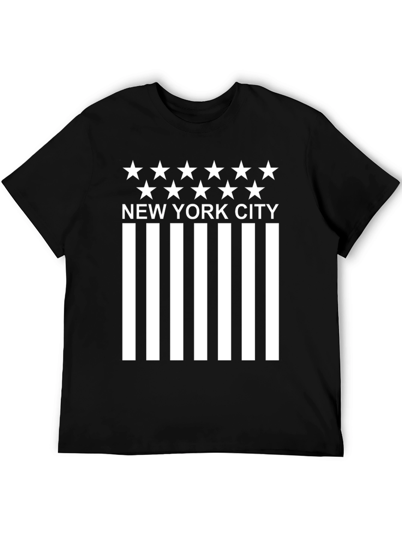 NYC Stars & Stripes Graphic T-Shirt - Black