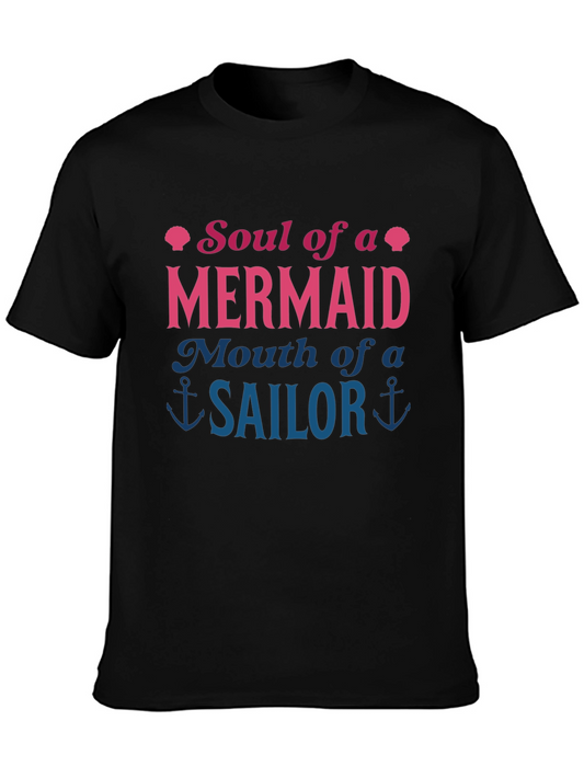 Soul of a Mermaid Sailor Black T-Shirt