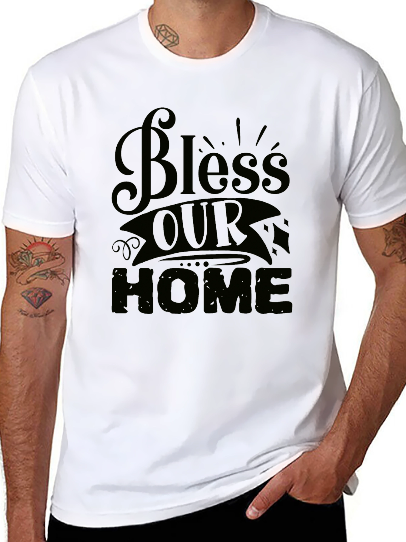 Bless Our Home Graphic Tee - Stylish Comfort