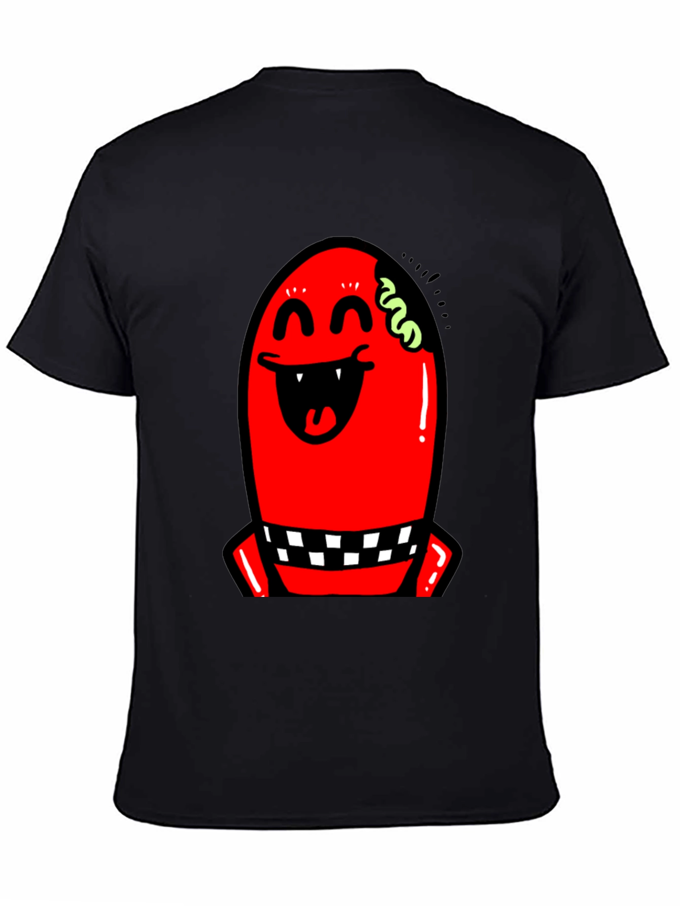 Red Monster Graphic Black T-Shirt