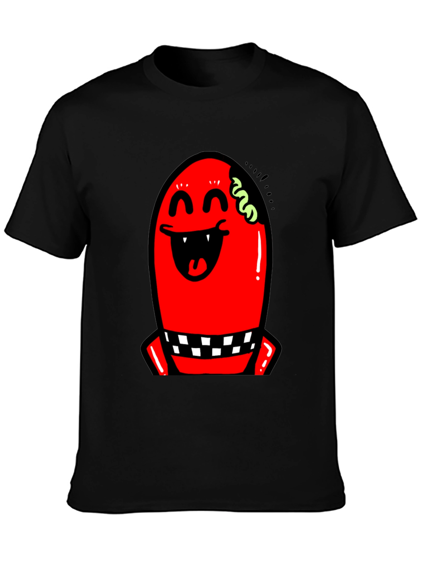 Red Monster Graphic Black T-Shirt
