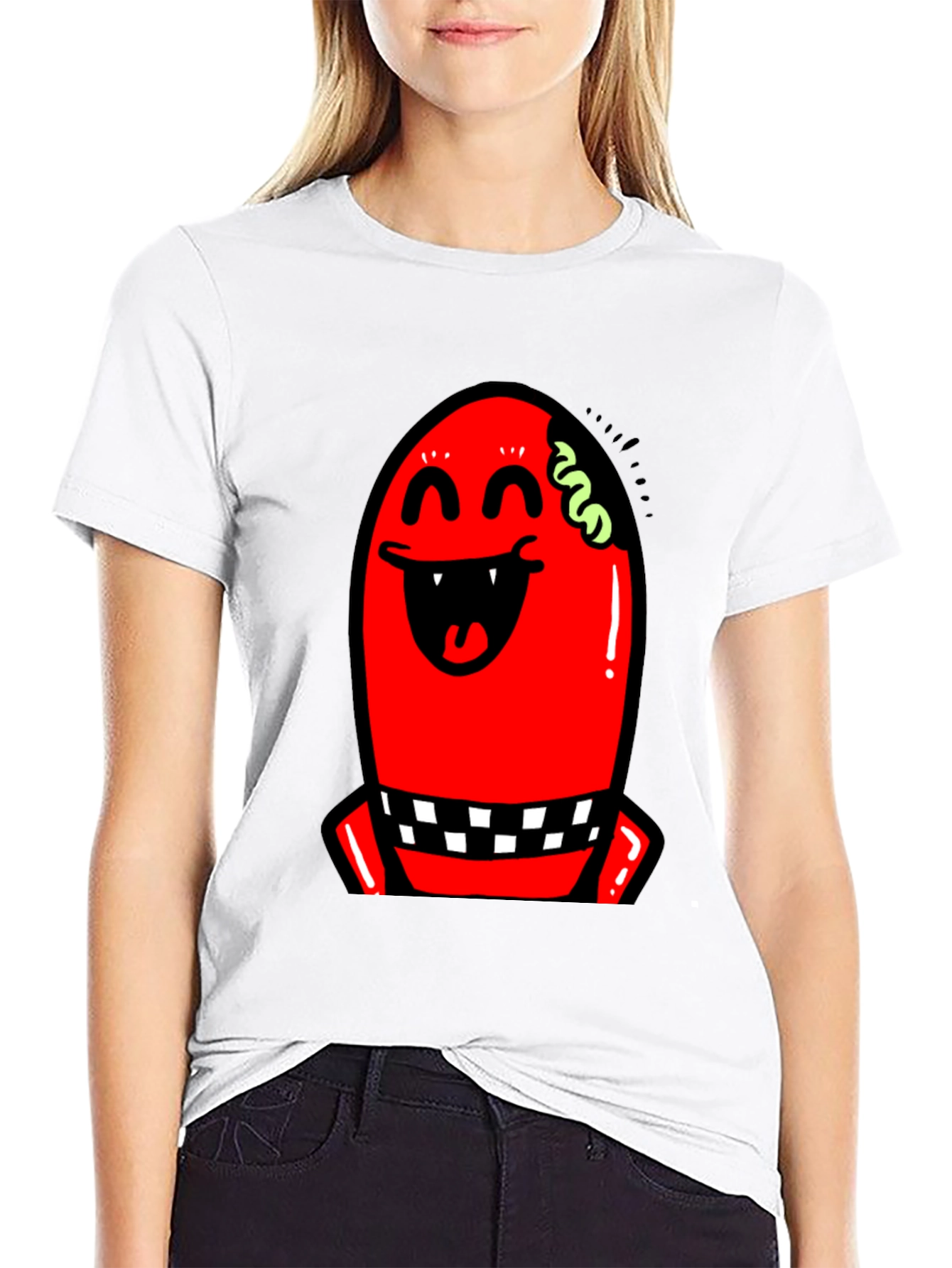 Red Monster Graphic Black T-Shirt