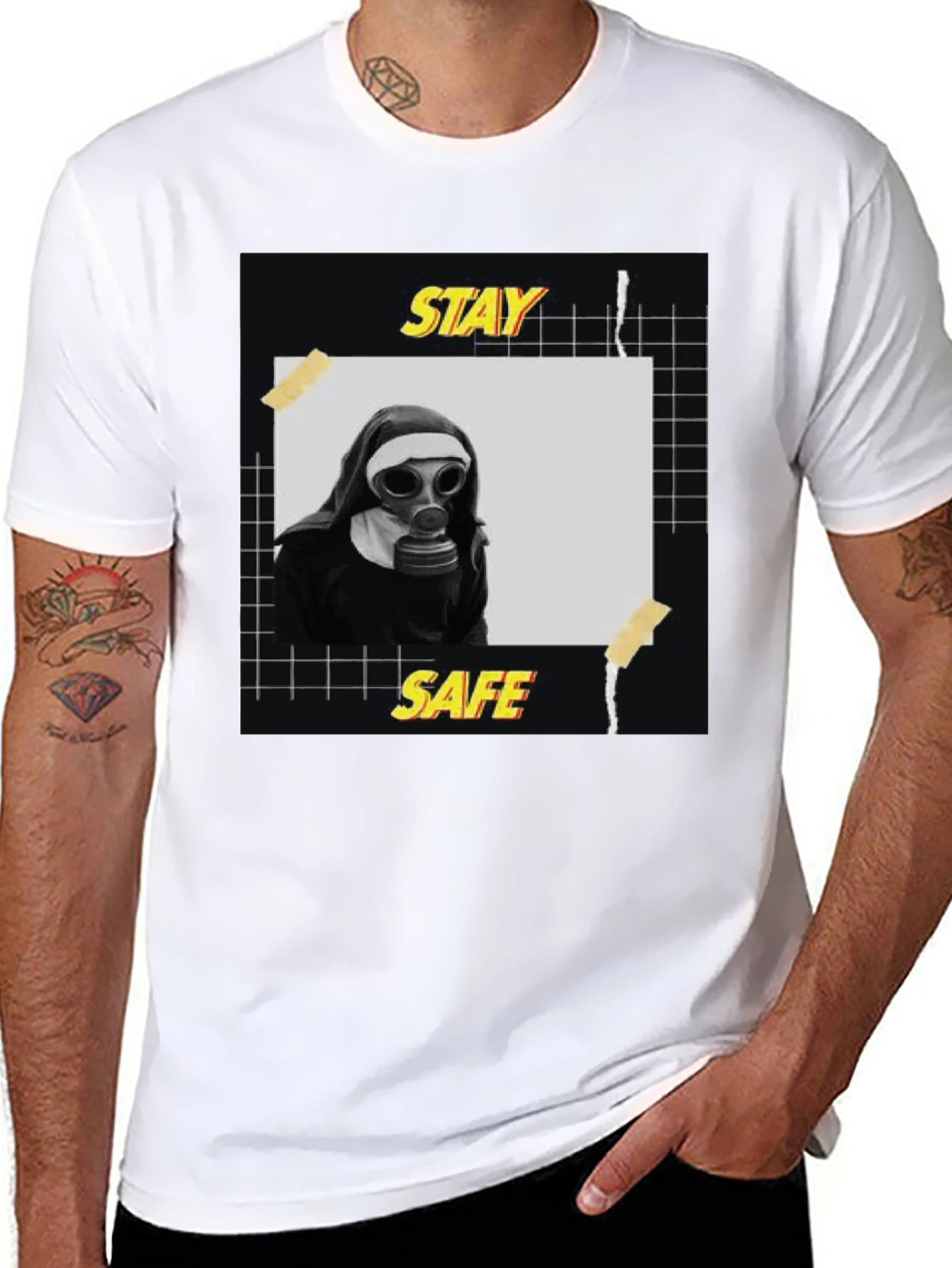 Stay Safe Graphic Tee - Unisex Black T-Shirt