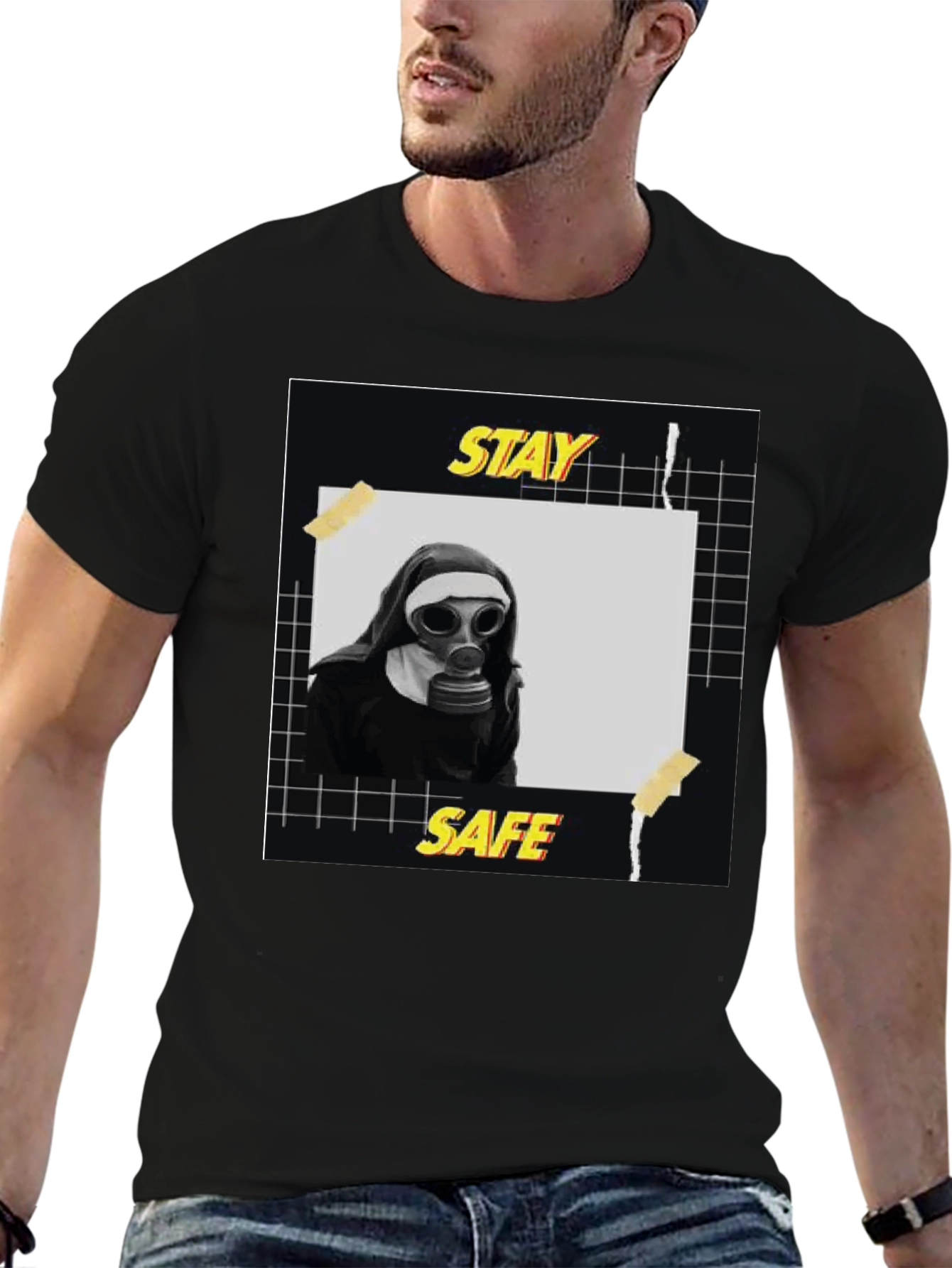 Stay Safe Graphic Tee - Unisex Black T-Shirt