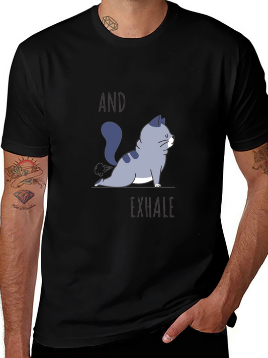 Yoga Cat T-Shirt - And Exhale Graphic Tee