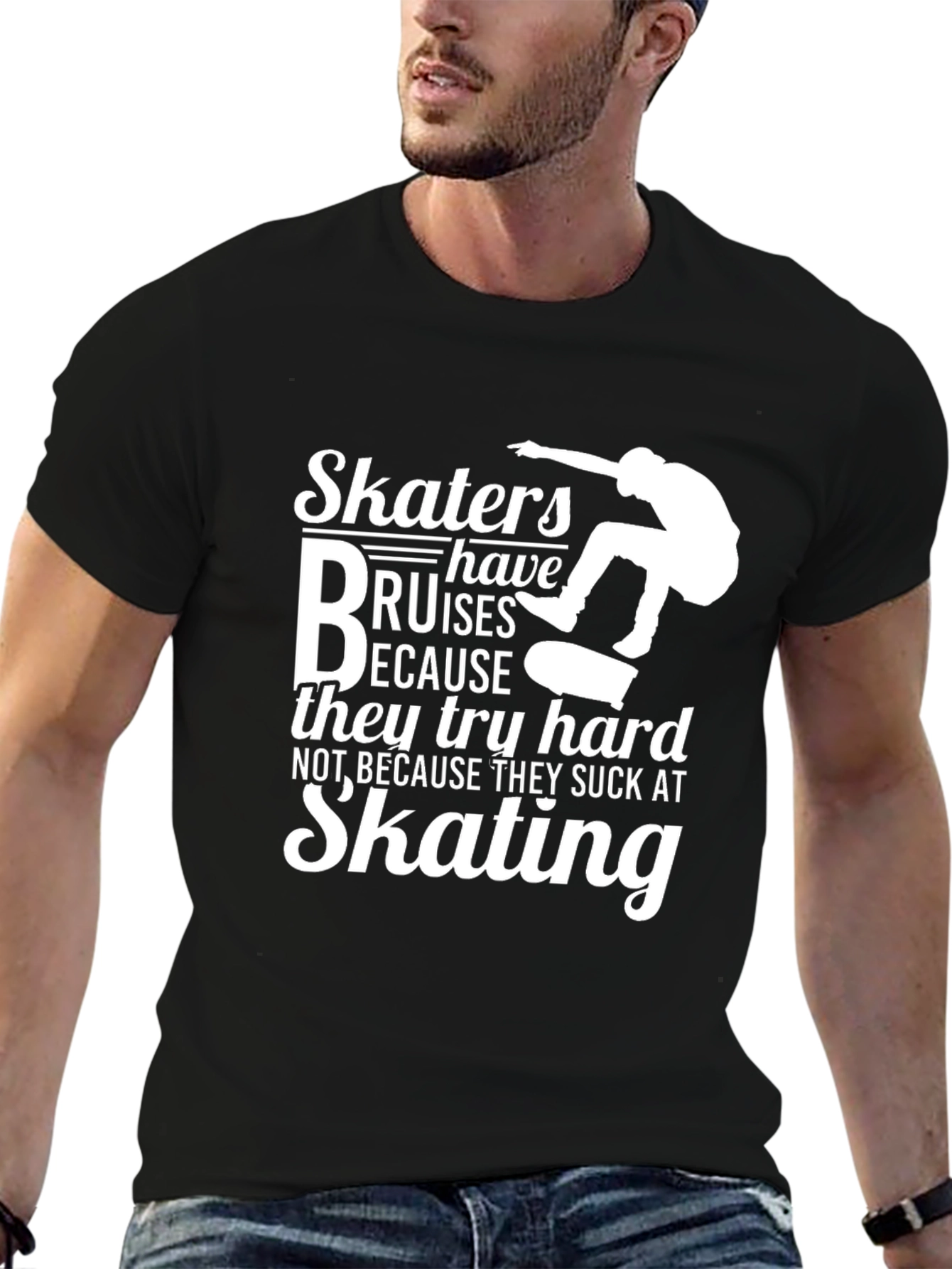 Skater Bruises Graphic Tee - Black Unisex Shirt