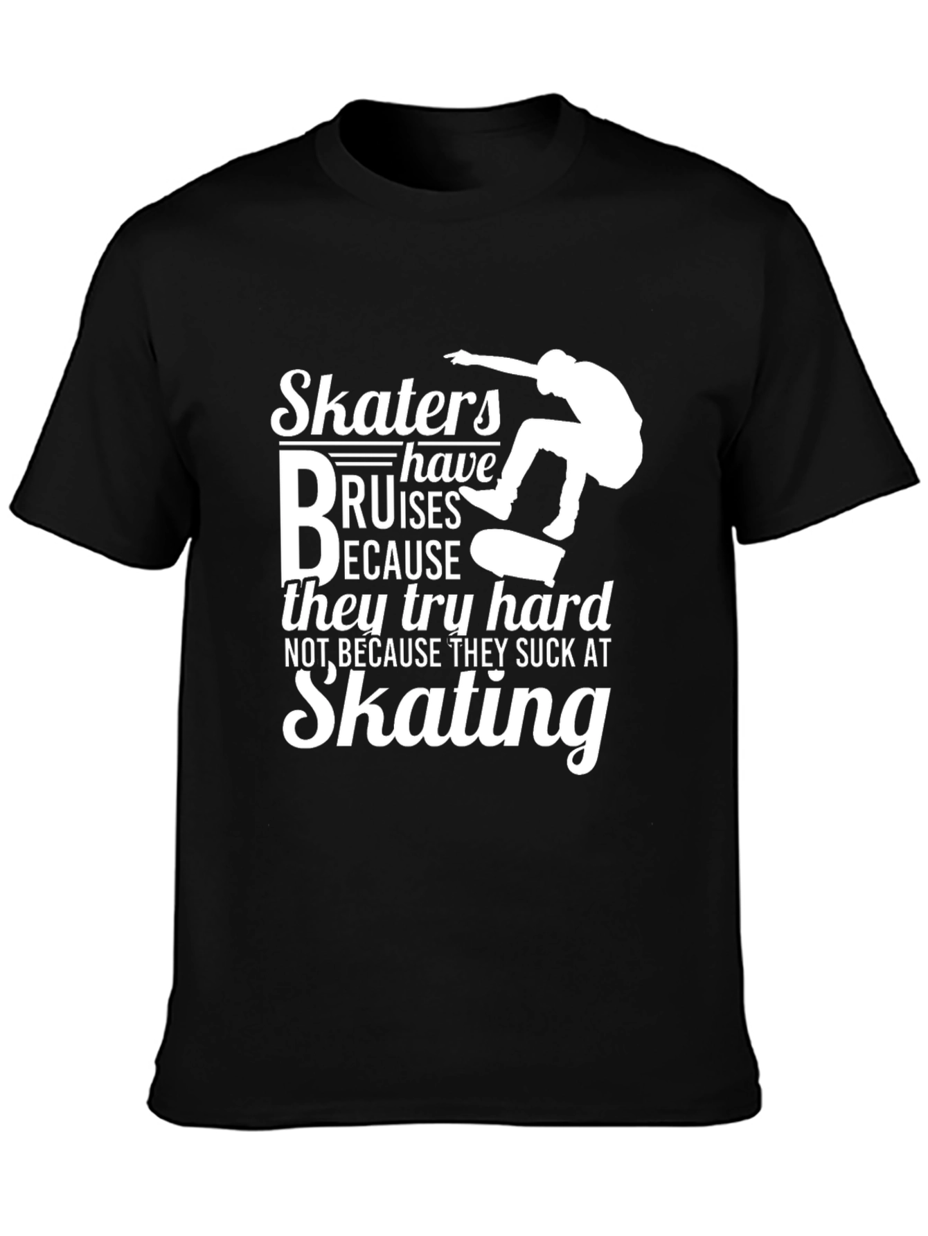 Skater Bruises Graphic Tee - Black Unisex Shirt