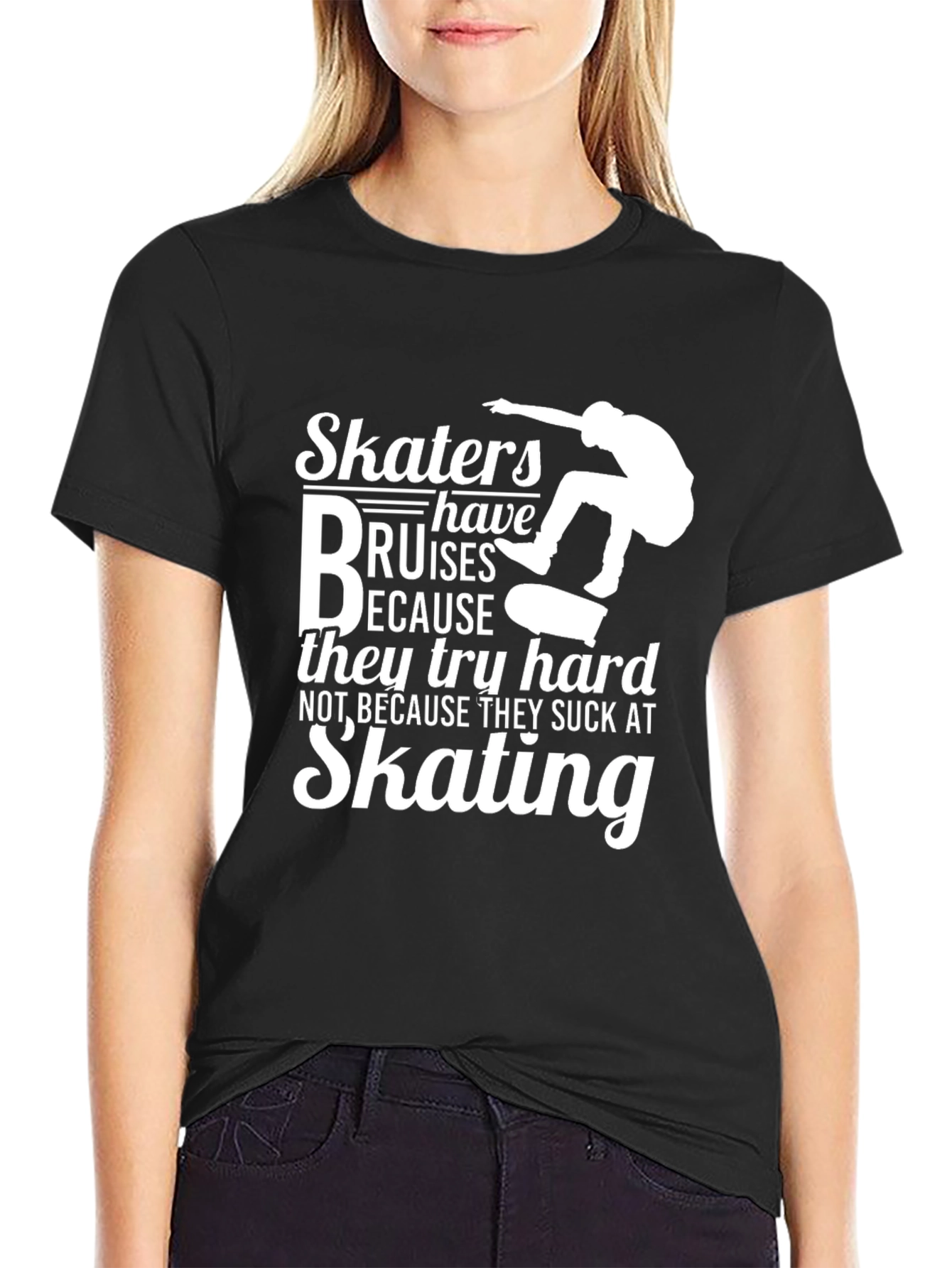 Skater Bruises Graphic Tee - Black Unisex Shirt