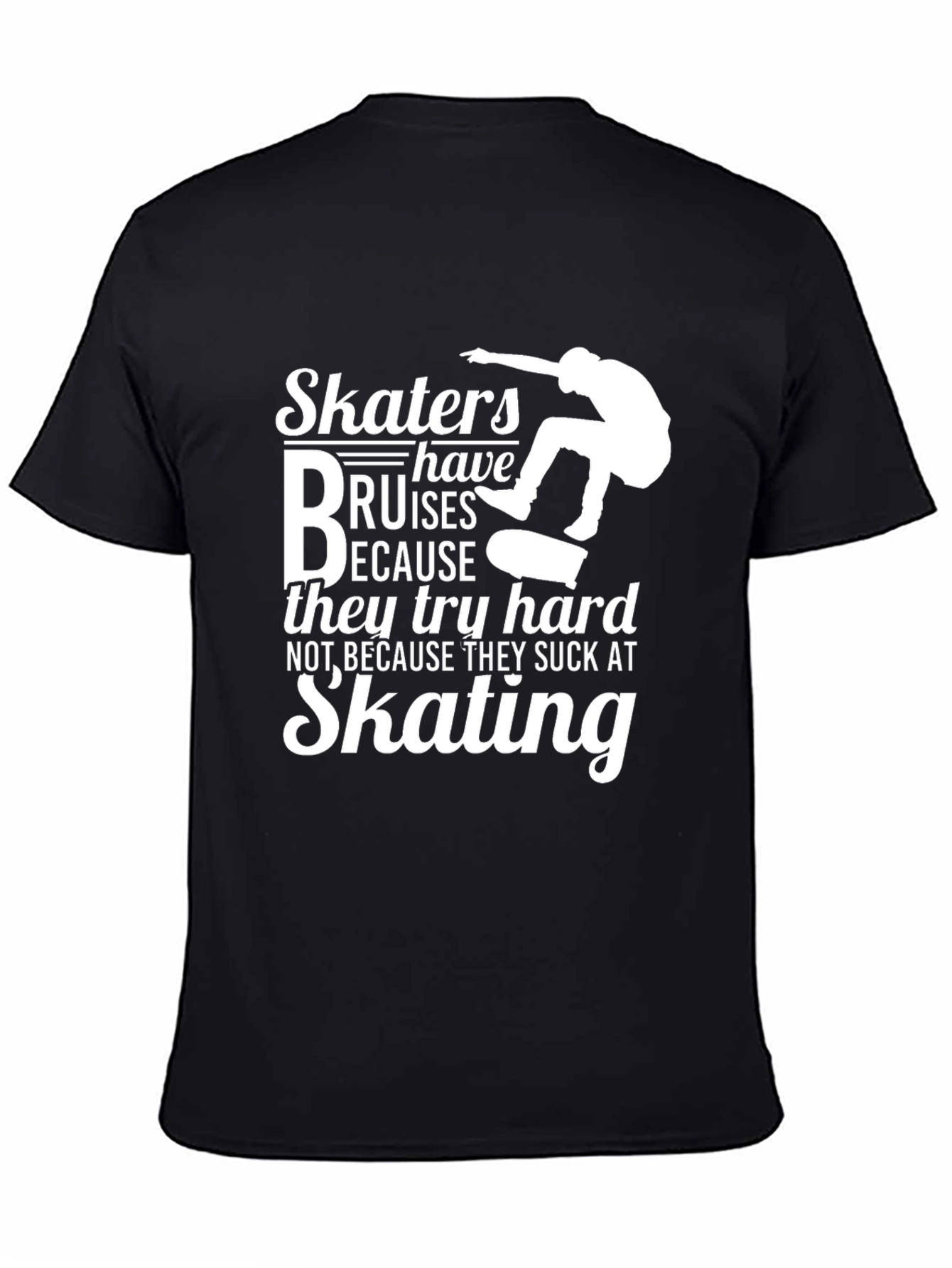 Skater Bruises Graphic Tee - Black Unisex Shirt