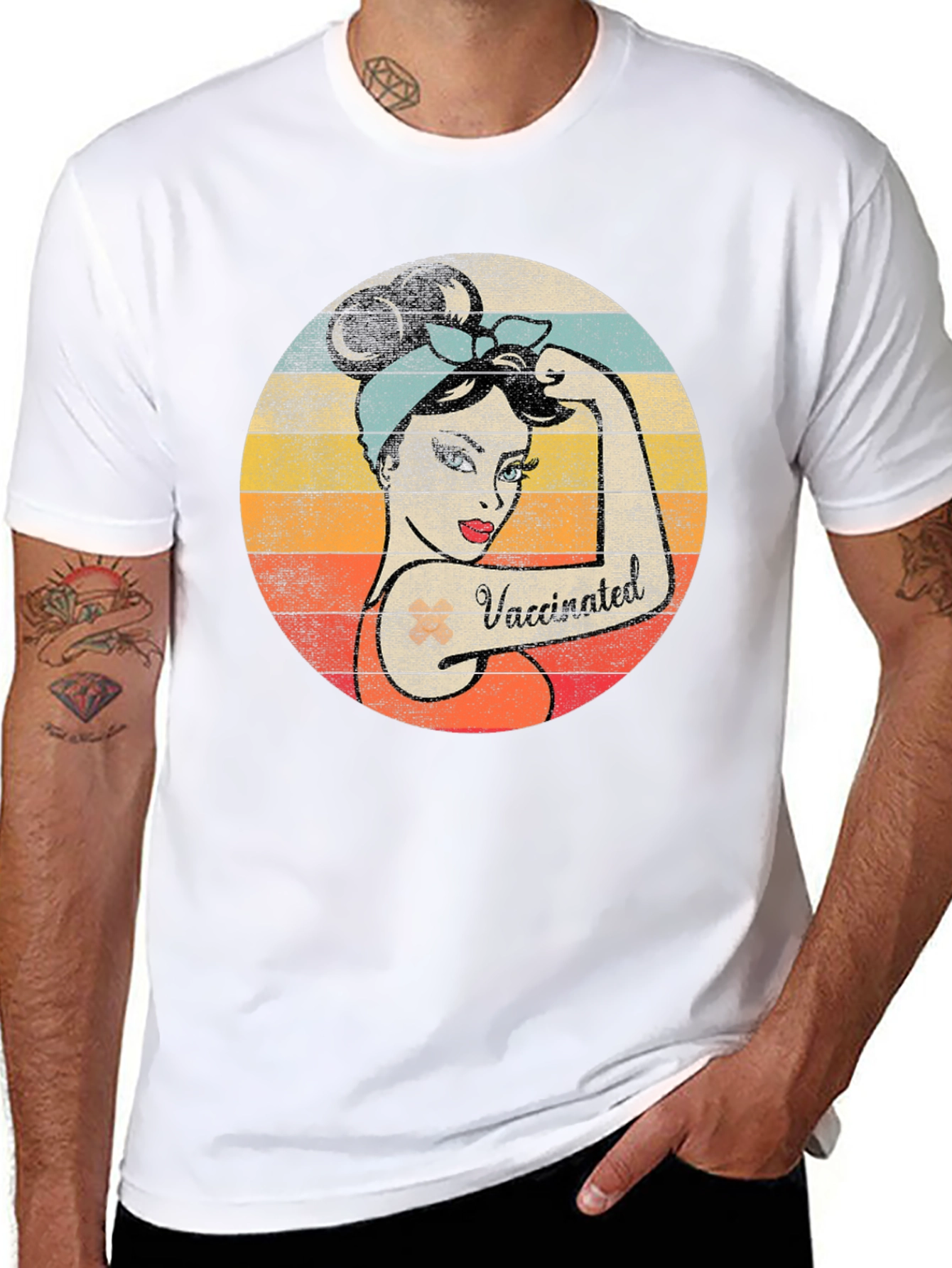 Retro Vaccinated Woman T-Shirt